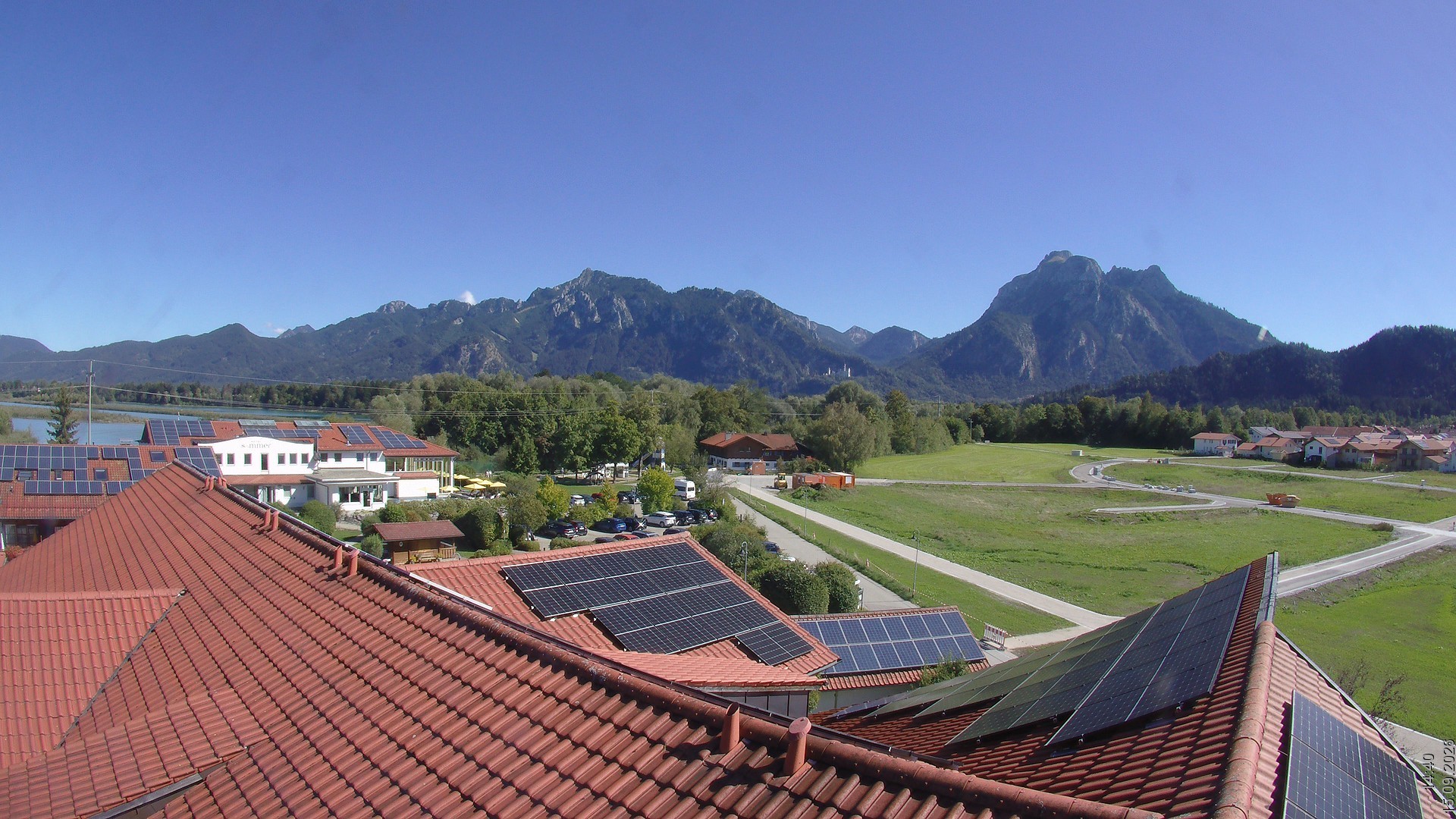 Archiv Foto Webcam Füssen: Ausblick vom Hotel Sommer