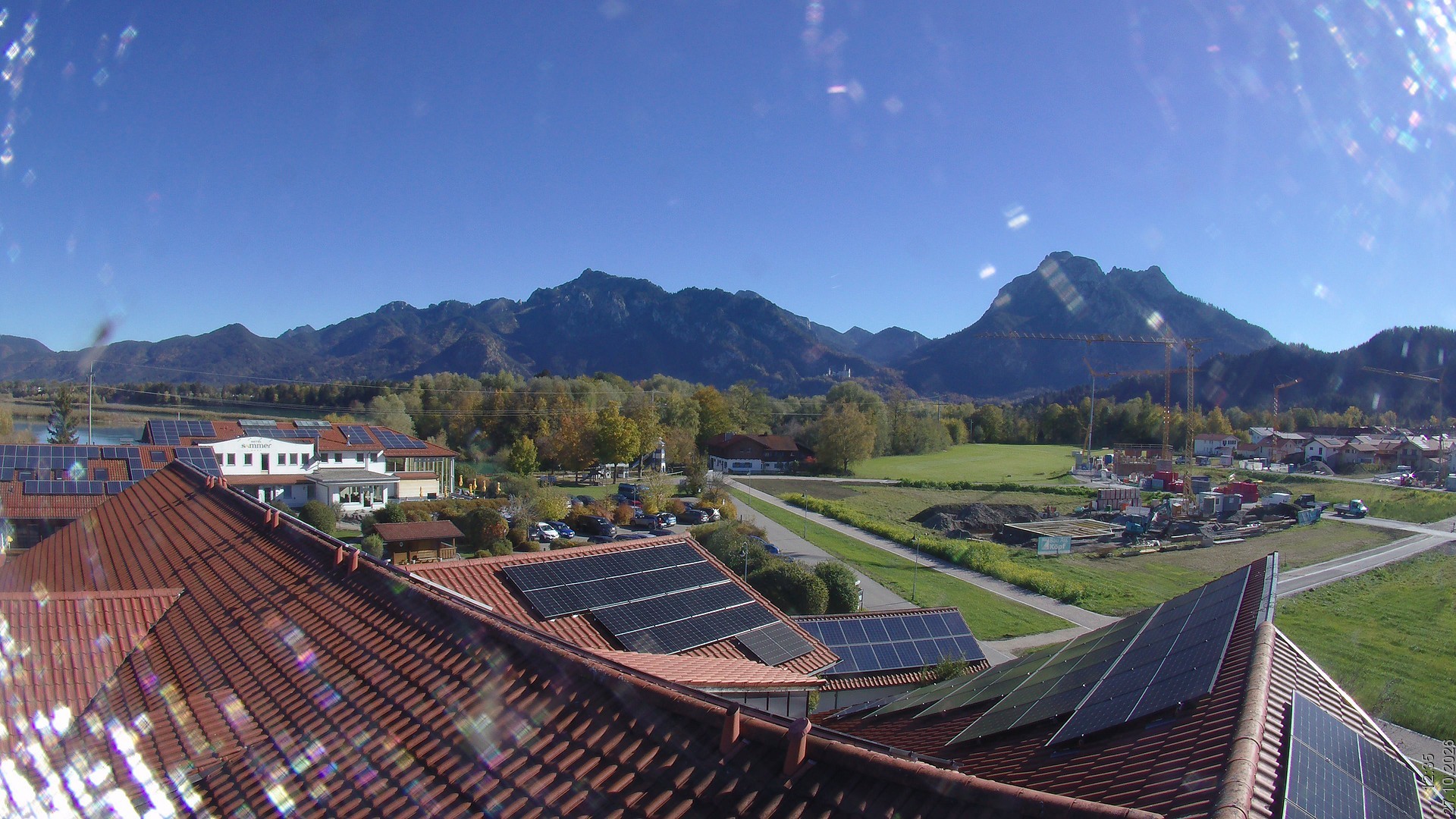 Archiv Foto Webcam Füssen: Ausblick vom Hotel Sommer