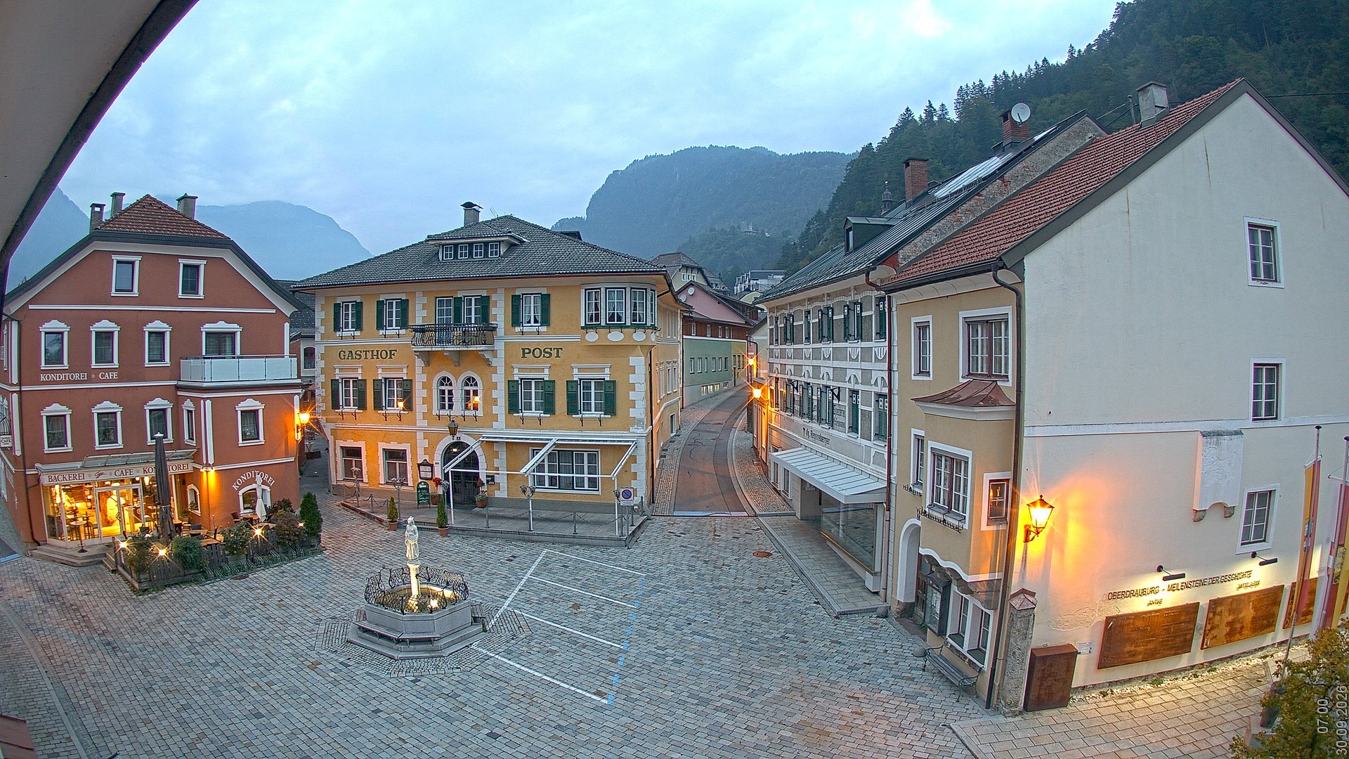 Archiv Foto Webcam Marktplatz Oberdrauburg
