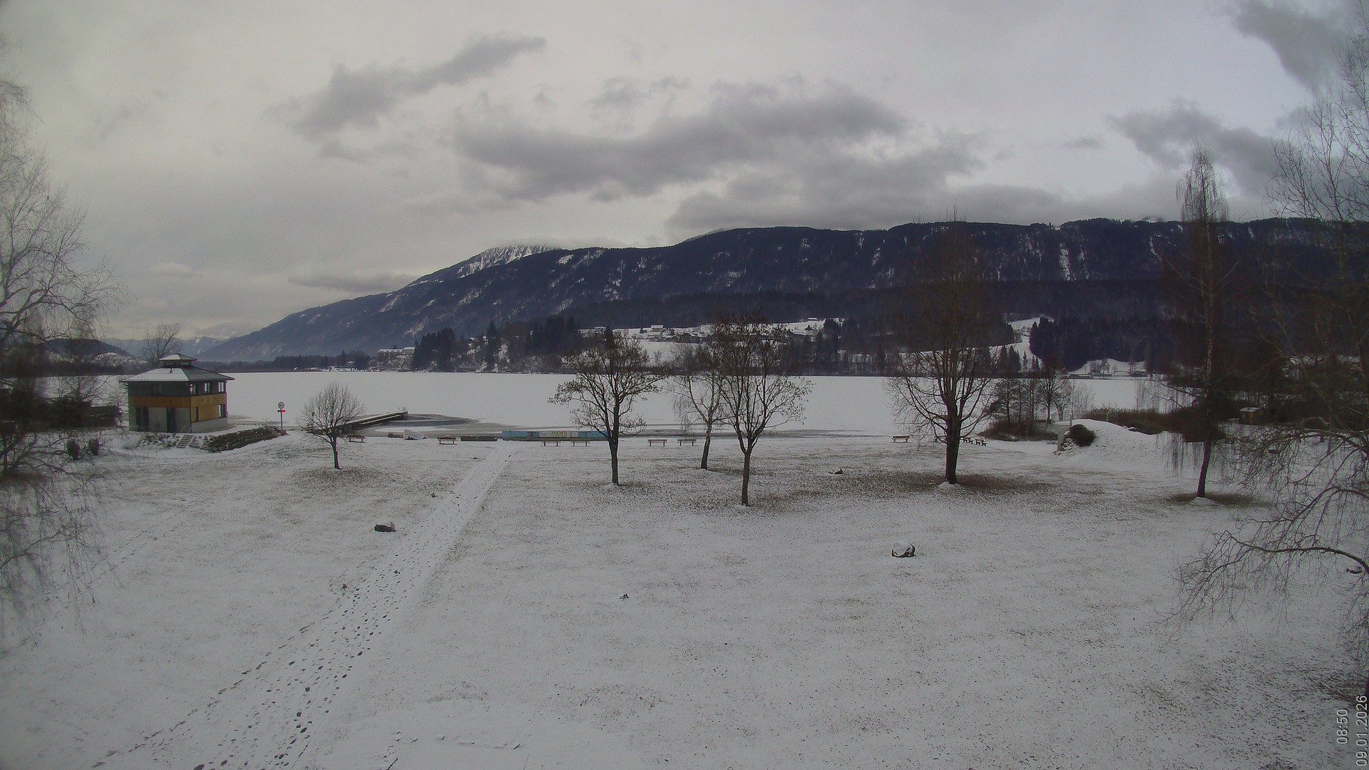 Archiv Foto Webcam am Strandbad Hermagor am Pressegger See in Kärnten - Österreich.