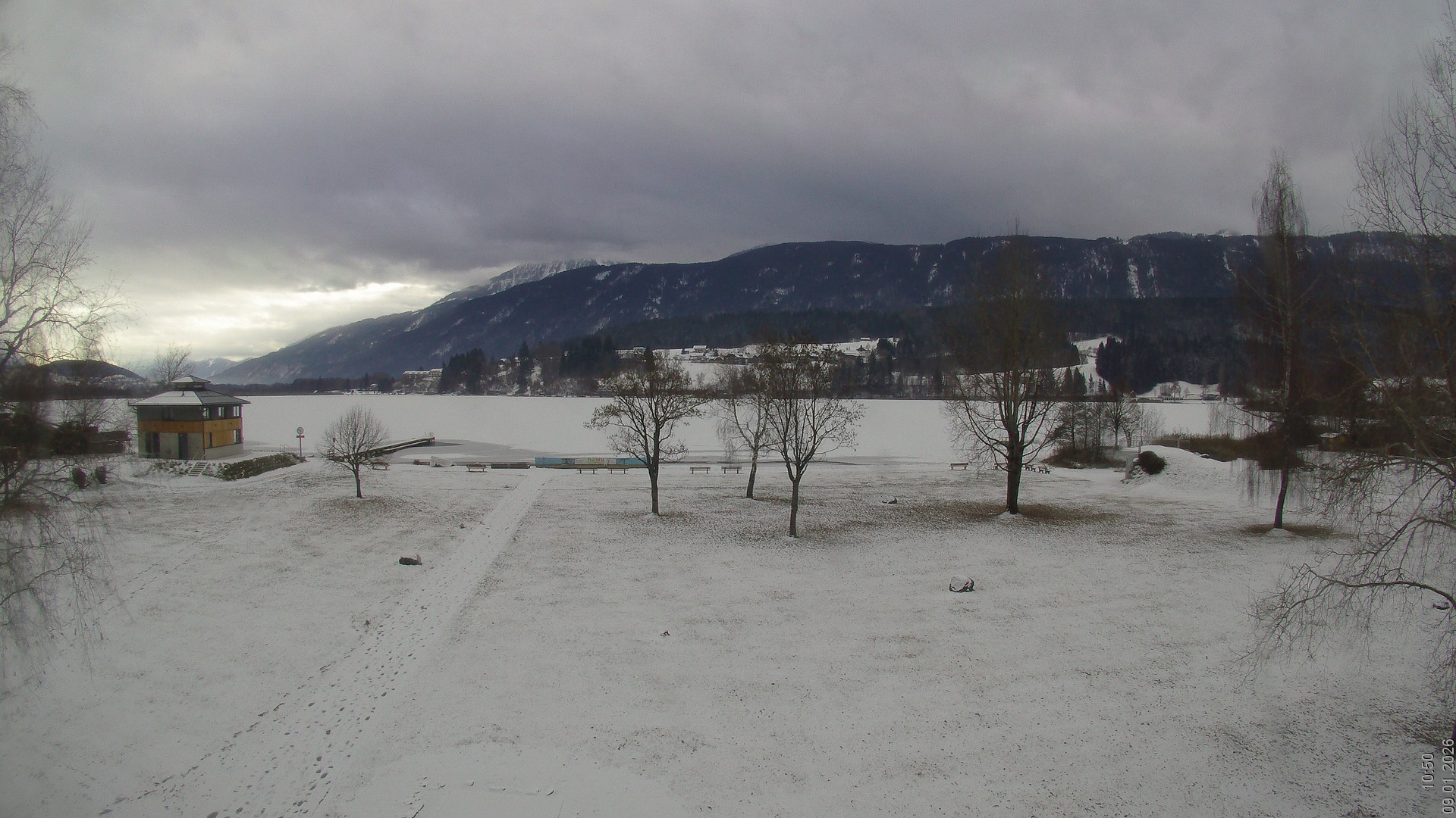 Archiv Foto Webcam am Strandbad Hermagor am Pressegger See in Kärnten - Österreich.