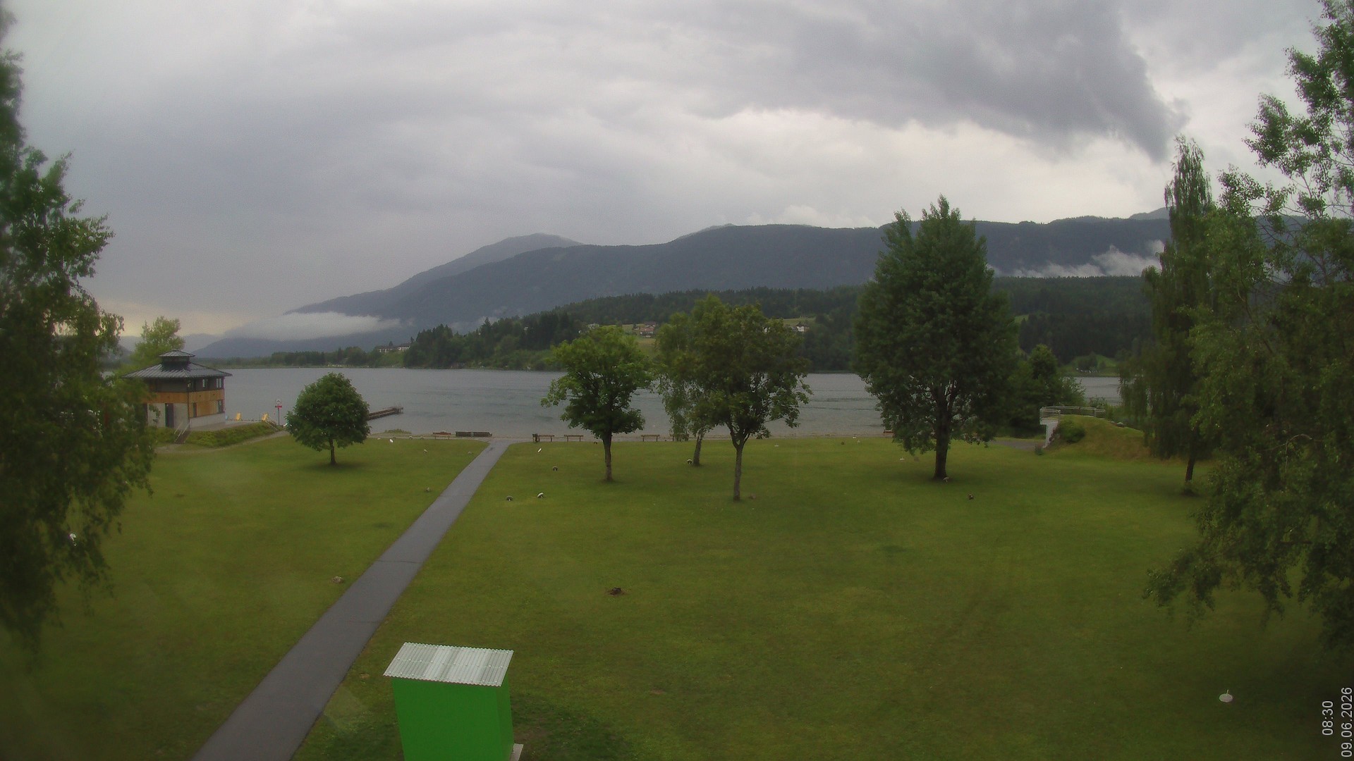 Archiv Foto Webcam am Strandbad Hermagor am Pressegger See in Kärnten - Österreich.