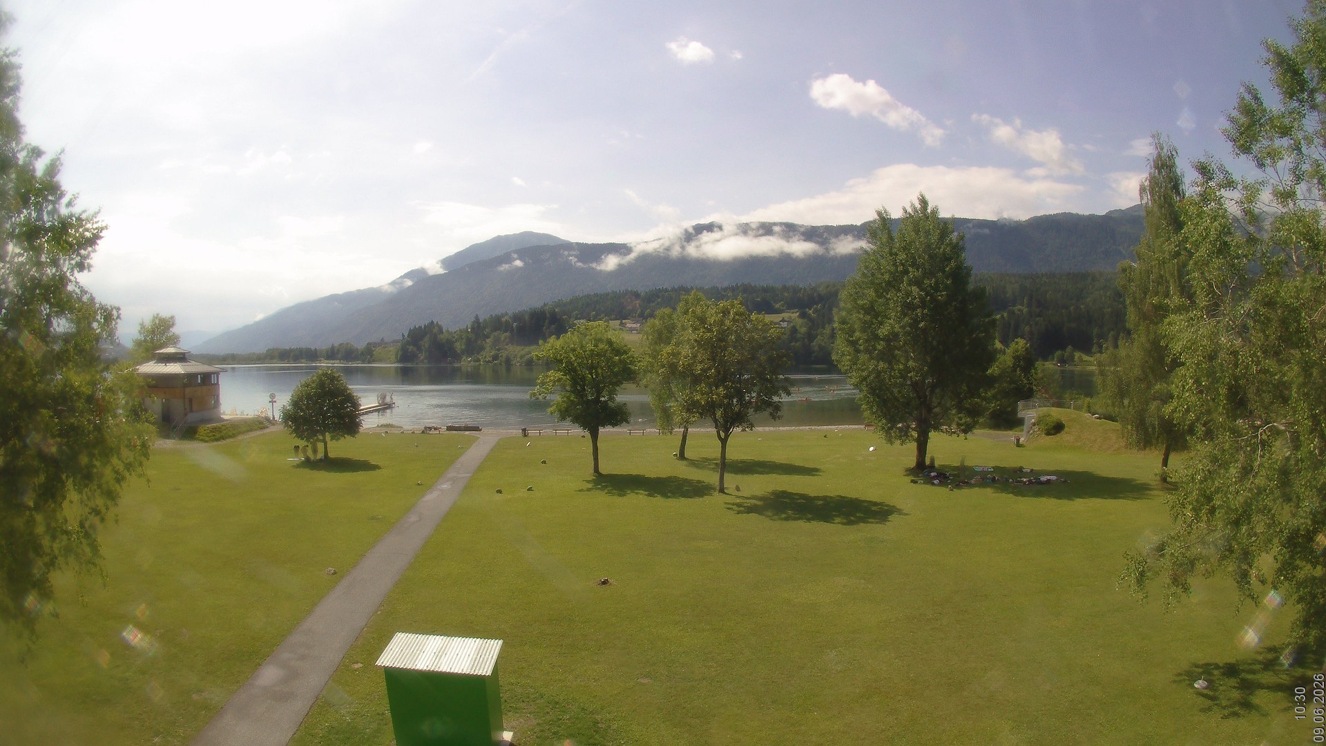 Archiv Foto Webcam am Strandbad Hermagor am Pressegger See in Kärnten - Österreich.