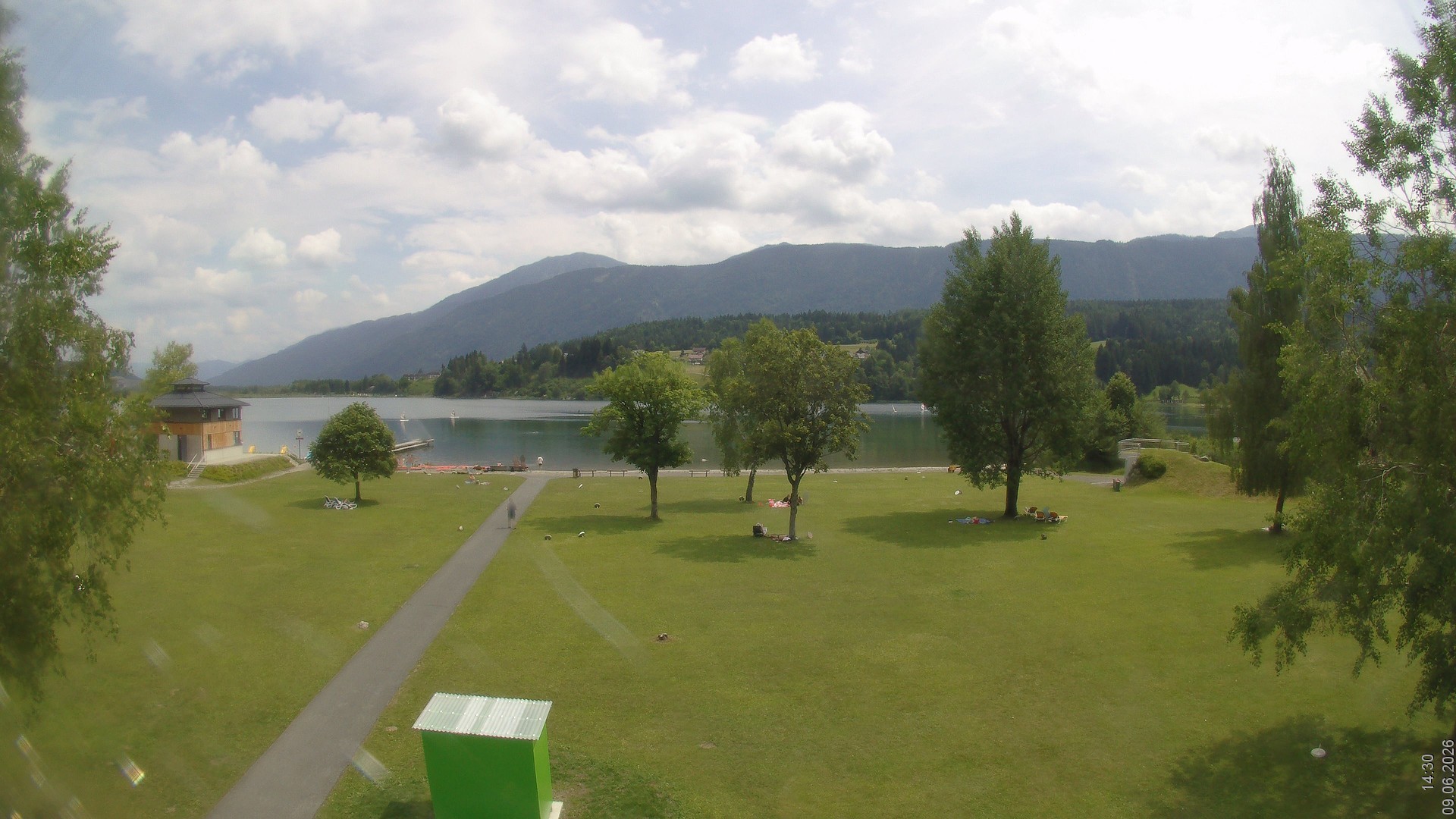 Archiv Foto Webcam am Strandbad Hermagor am Pressegger See in Kärnten - Österreich.
