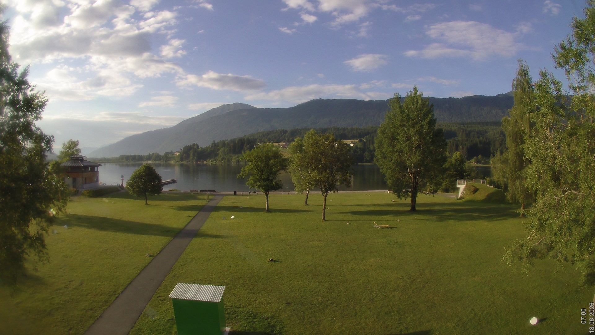 Archiv Foto Webcam am Strandbad Hermagor am Pressegger See in Kärnten - Österreich.