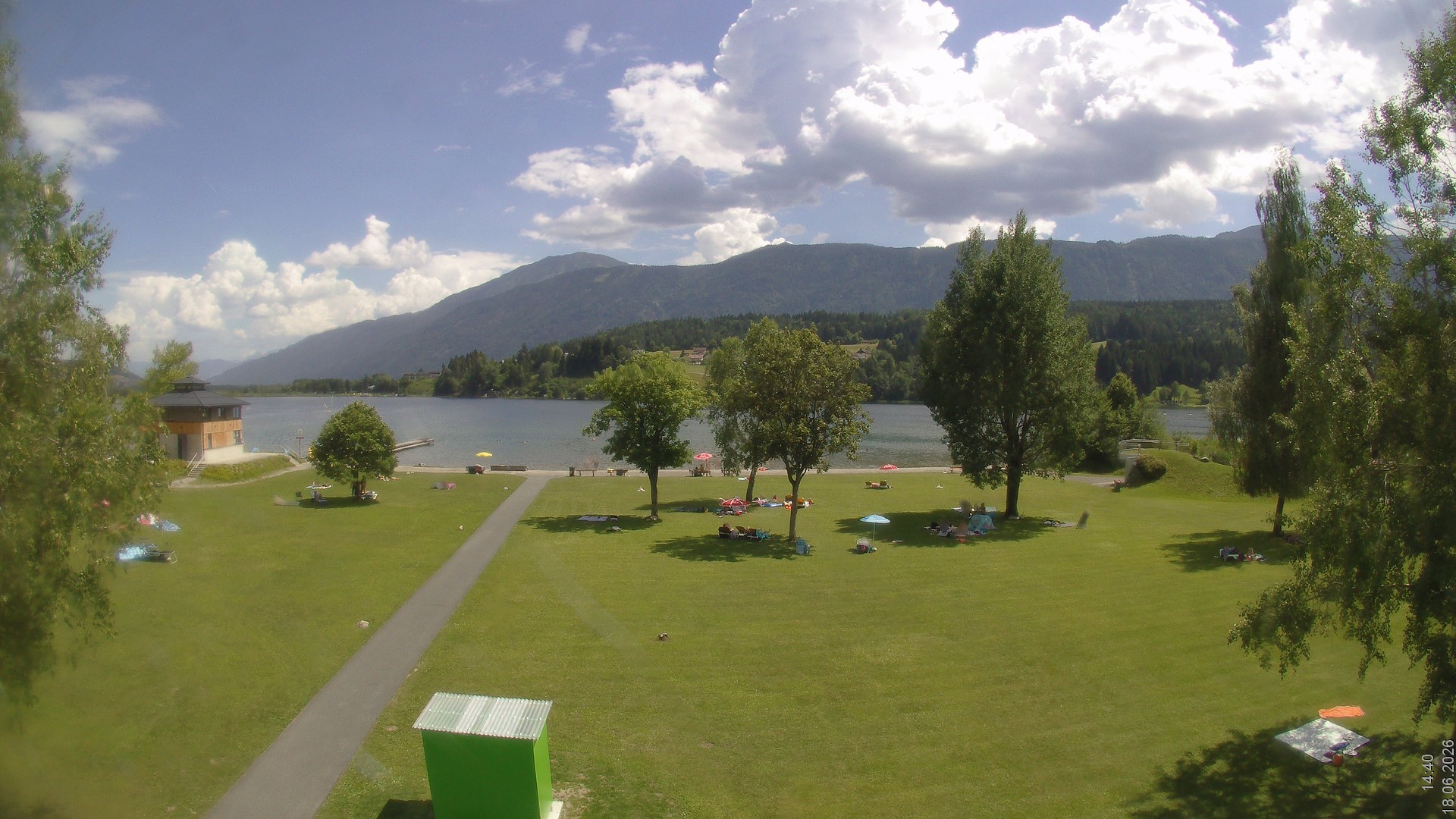 Archiv Foto Webcam am Strandbad Hermagor am Pressegger See in Kärnten - Österreich.