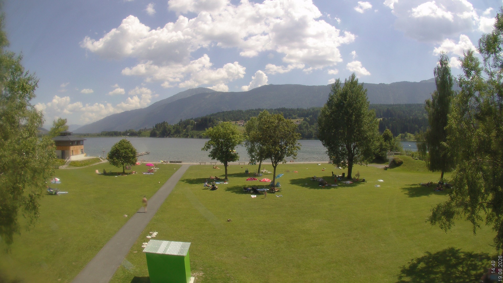 Archiv Foto Webcam am Strandbad Hermagor am Pressegger See in Kärnten - Österreich.