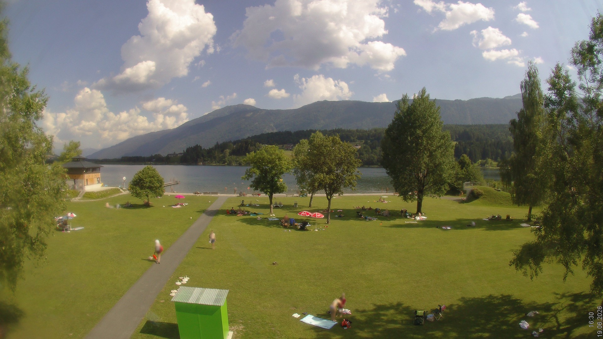 Archiv Foto Webcam am Strandbad Hermagor am Pressegger See in Kärnten - Österreich.