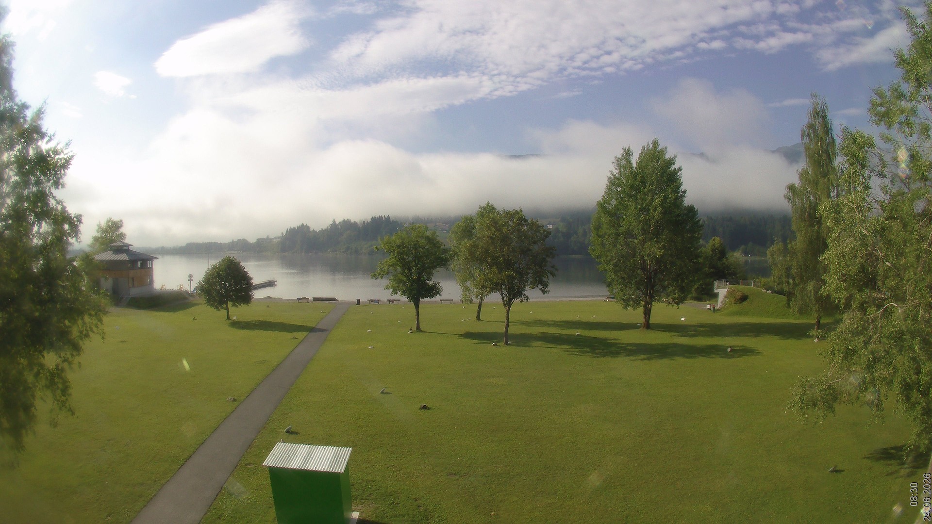 Archiv Foto Webcam am Strandbad Hermagor am Pressegger See in Kärnten - Österreich.