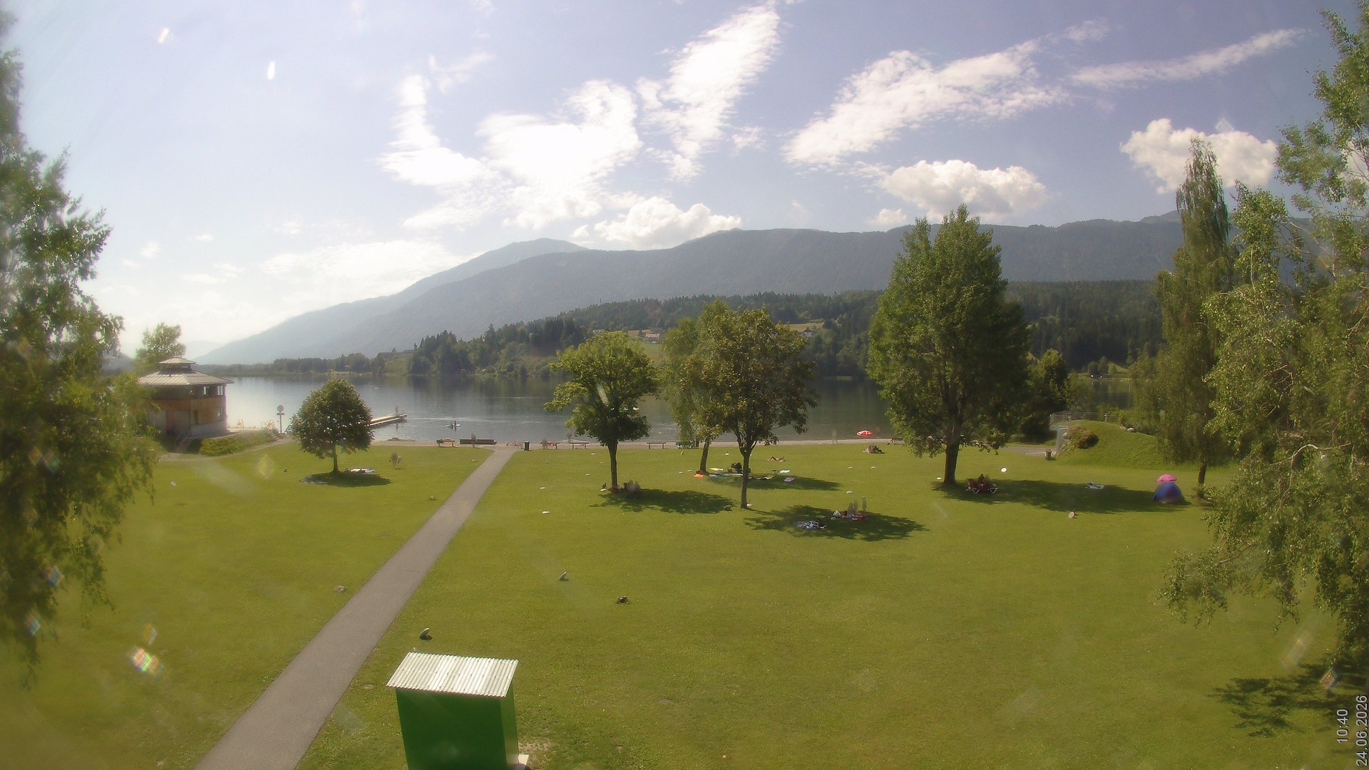 Archiv Foto Webcam am Strandbad Hermagor am Pressegger See in Kärnten - Österreich.