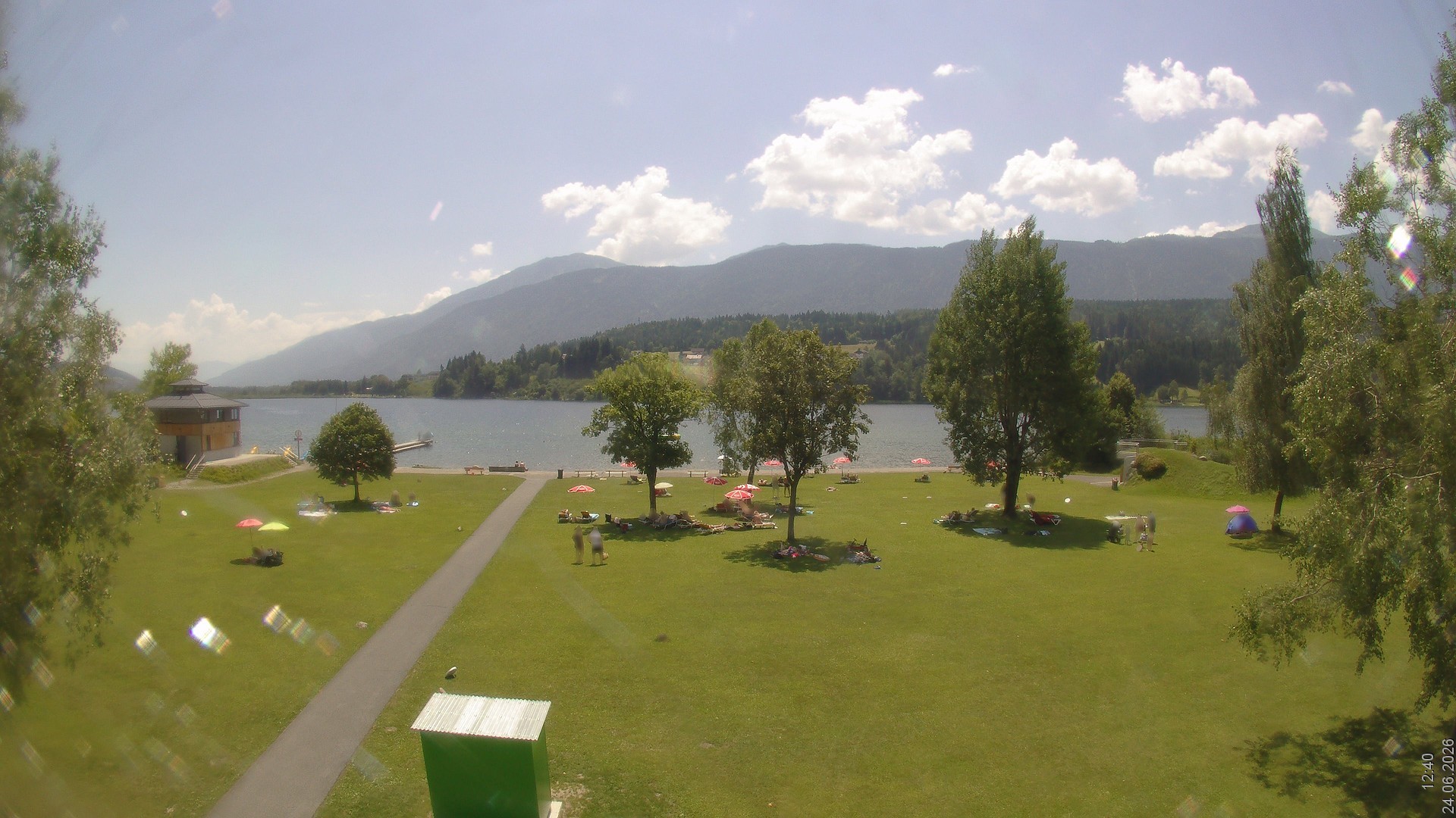 Archiv Foto Webcam am Strandbad Hermagor am Pressegger See in Kärnten - Österreich.