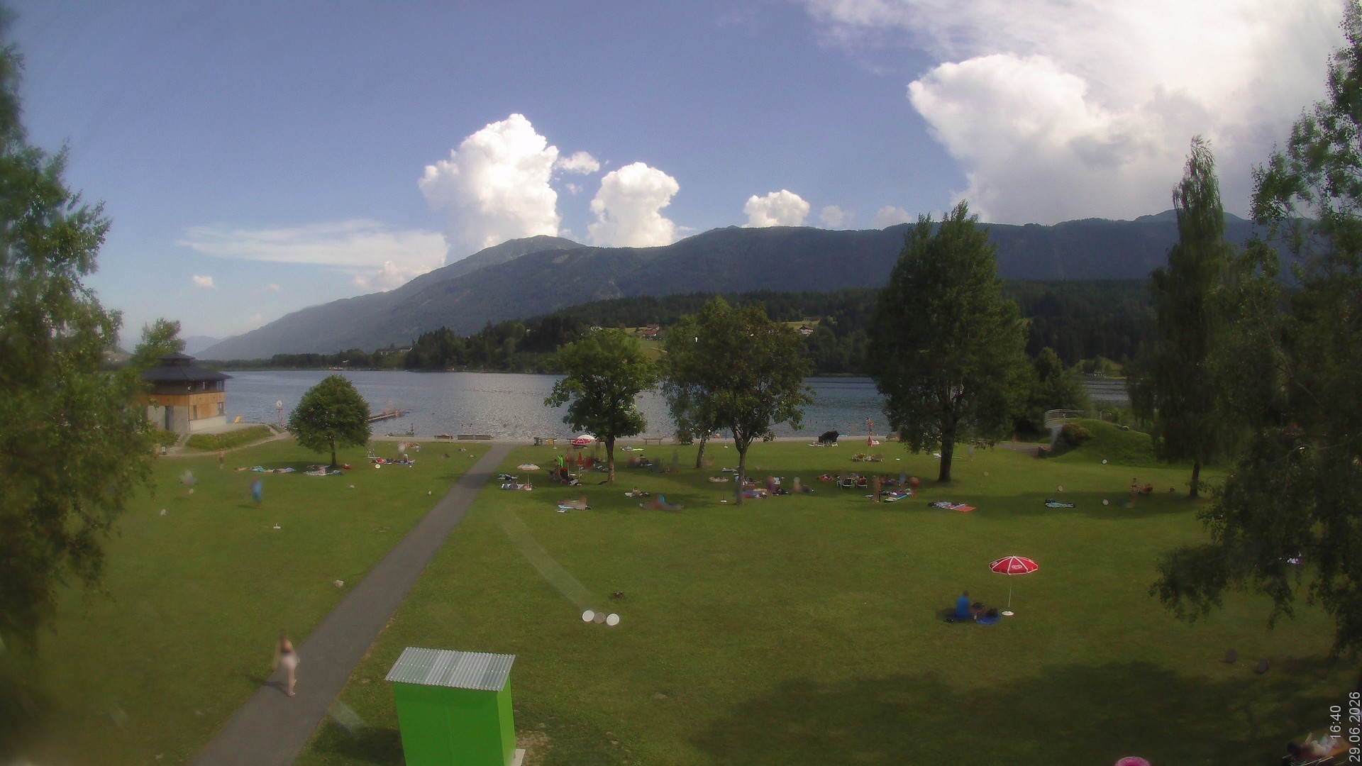 Archiv Foto Webcam am Strandbad Hermagor am Pressegger See in Kärnten - Österreich.