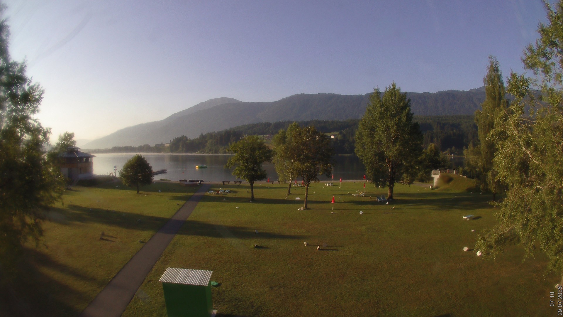 Archiv Foto Webcam am Strandbad Hermagor am Pressegger See in Kärnten - Österreich.