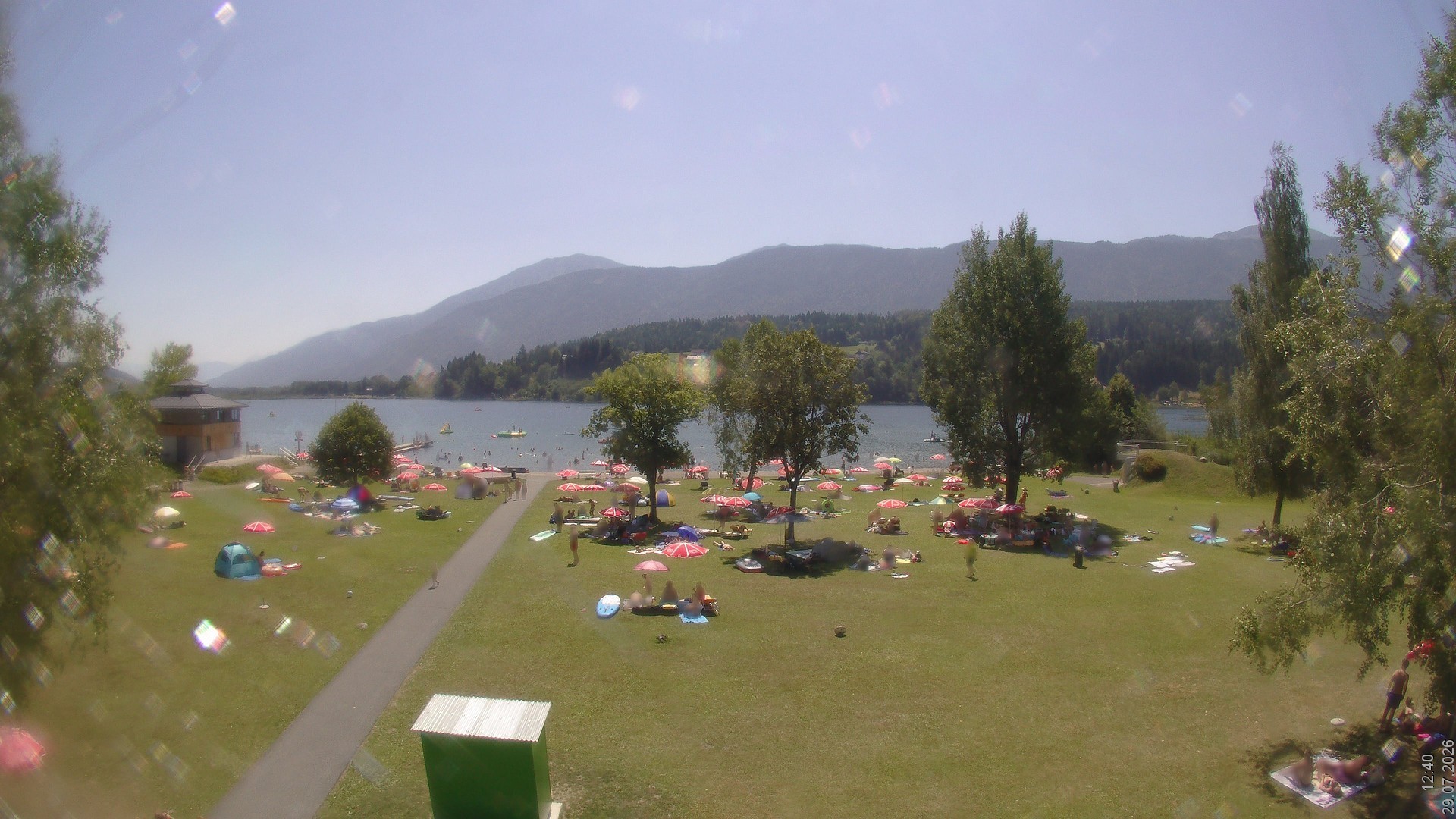 Archiv Foto Webcam am Strandbad Hermagor am Pressegger See in Kärnten - Österreich.