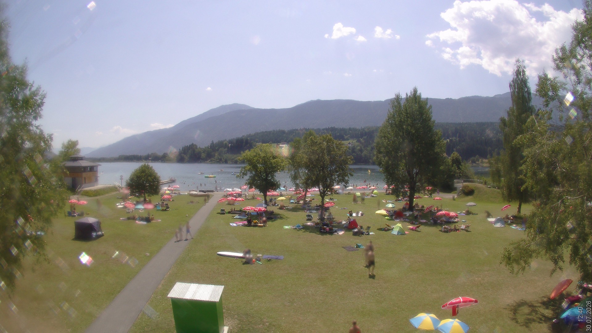 Archiv Foto Webcam am Strandbad Hermagor am Pressegger See in Kärnten - Österreich.