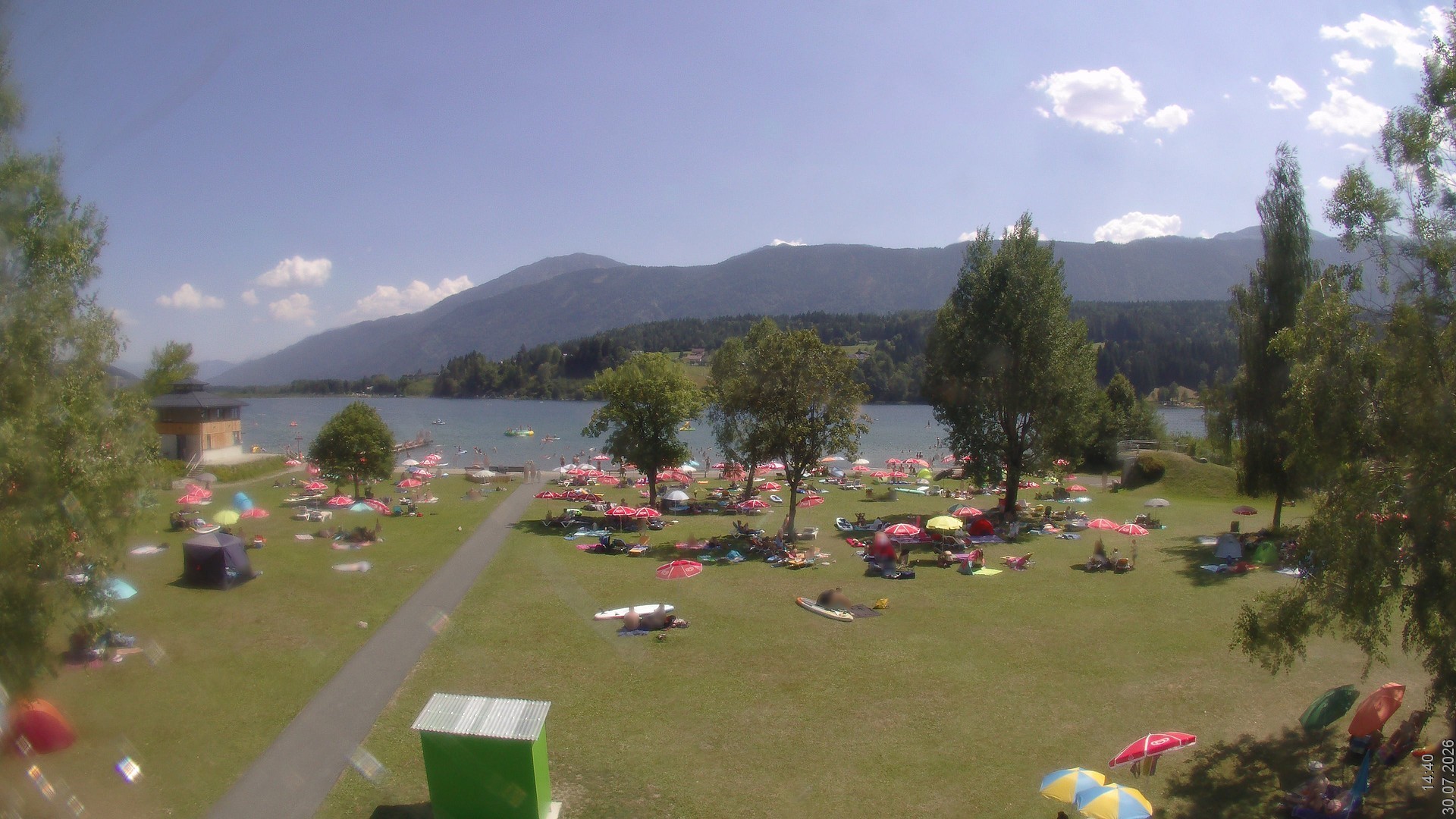Archiv Foto Webcam am Strandbad Hermagor am Pressegger See in Kärnten - Österreich.