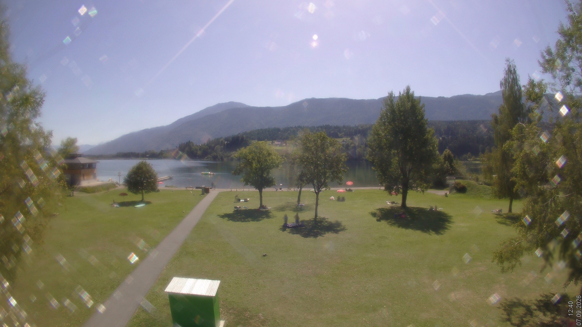 Archiv Foto Webcam am Strandbad Hermagor am Pressegger See in Kärnten - Österreich.