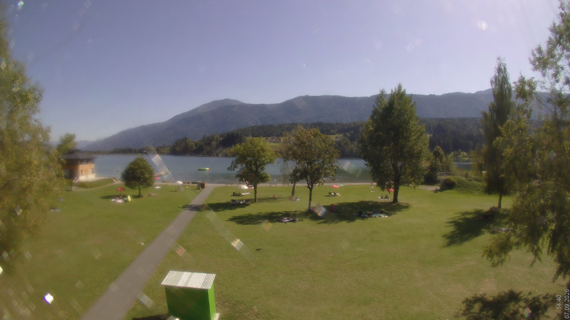 Archiv Foto Webcam am Strandbad Hermagor am Pressegger See in Kärnten - Österreich.