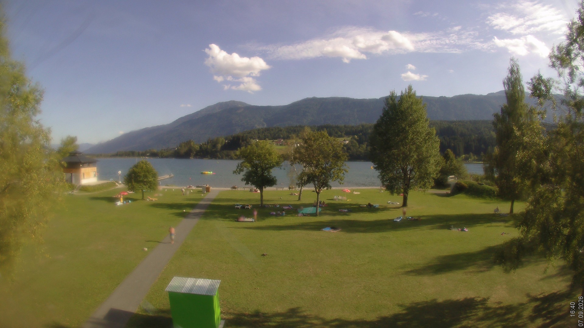 Archiv Foto Webcam am Strandbad Hermagor am Pressegger See in Kärnten - Österreich.