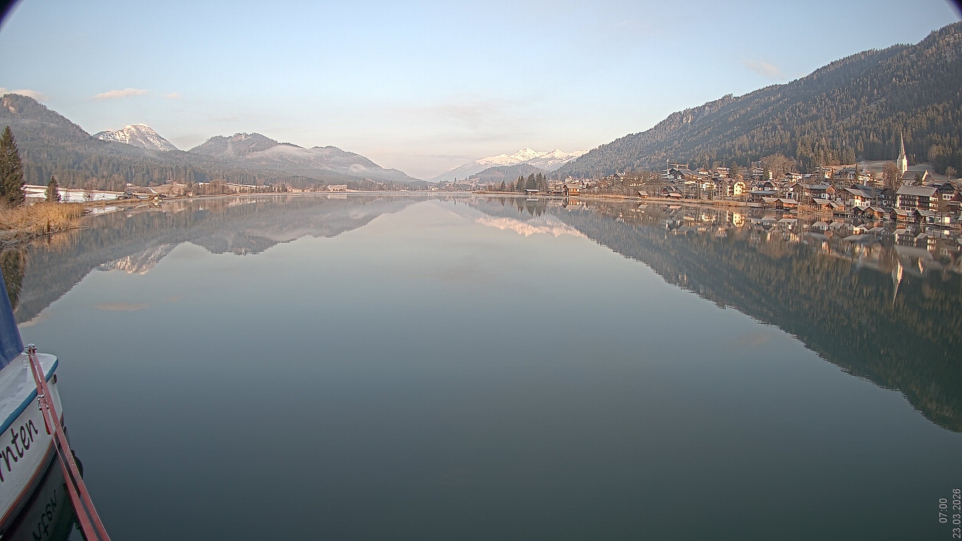 Archiv Foto Webcam Blick über den Weissensee in Kärnten