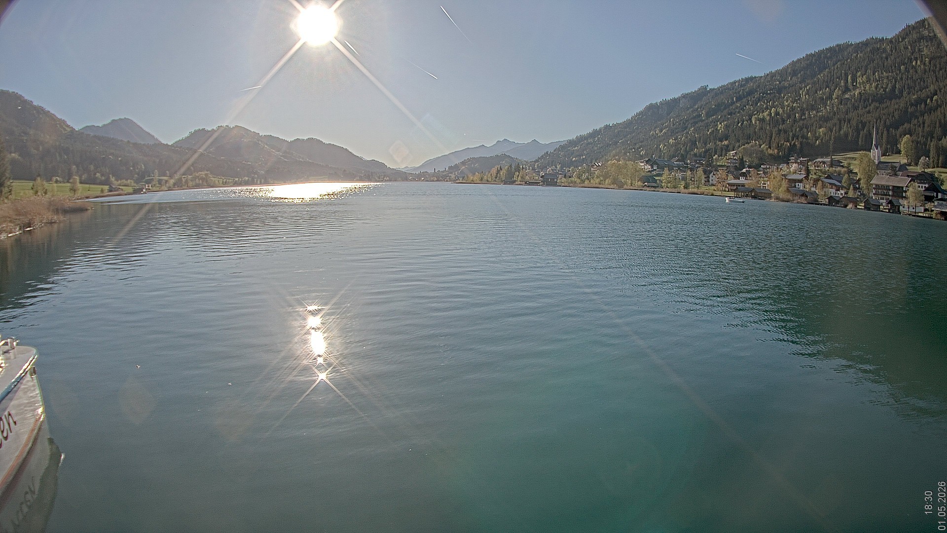 Archiv Foto Webcam Blick über den Weissensee in Kärnten