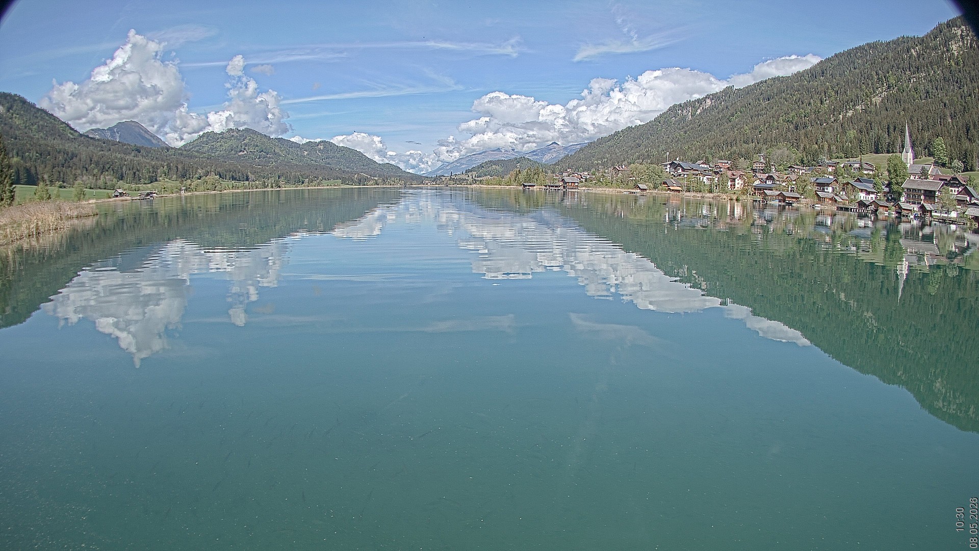 Archiv Foto Webcam Blick über den Weissensee in Kärnten