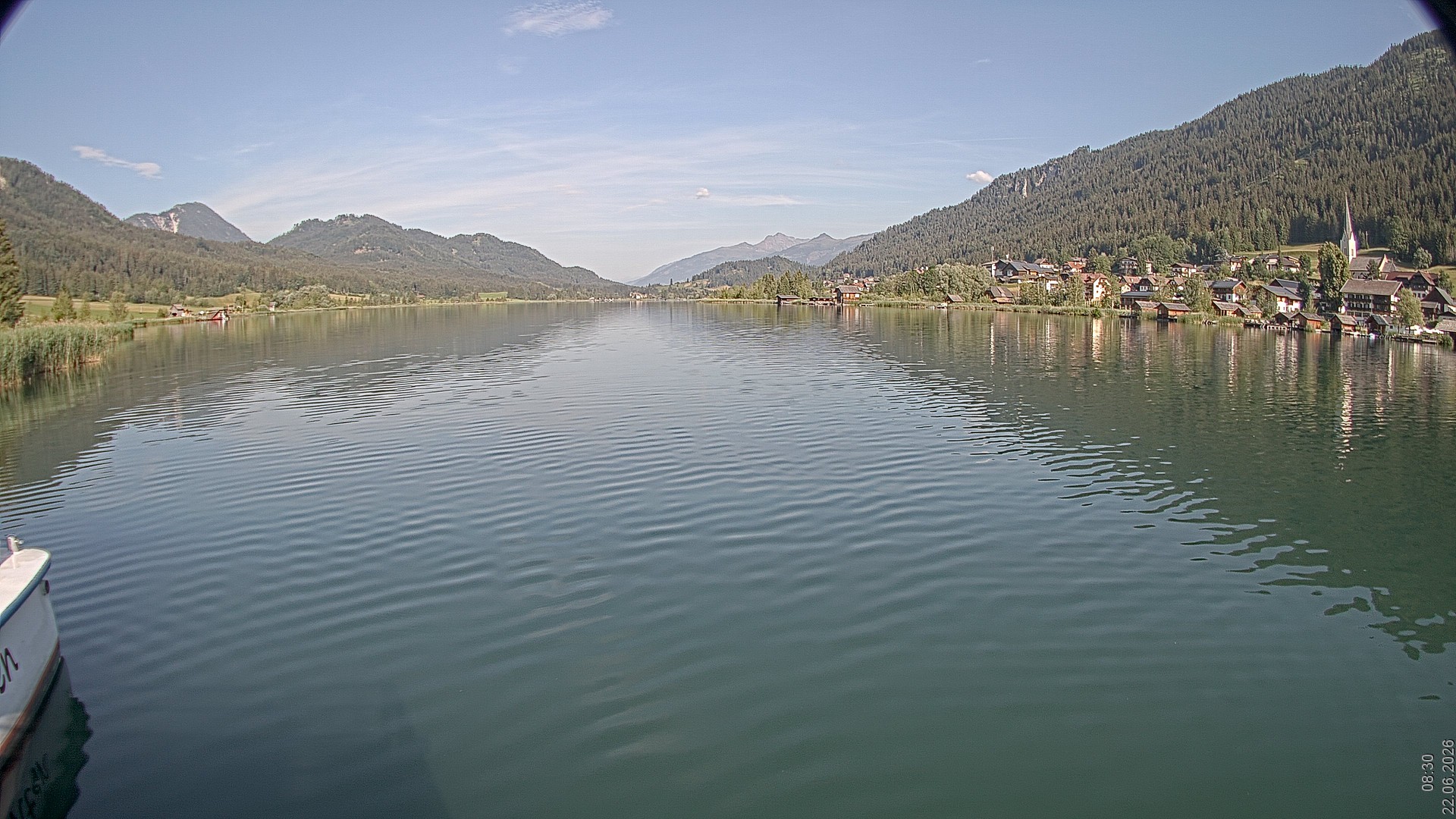 Archiv Foto Webcam Blick über den Weissensee in Kärnten