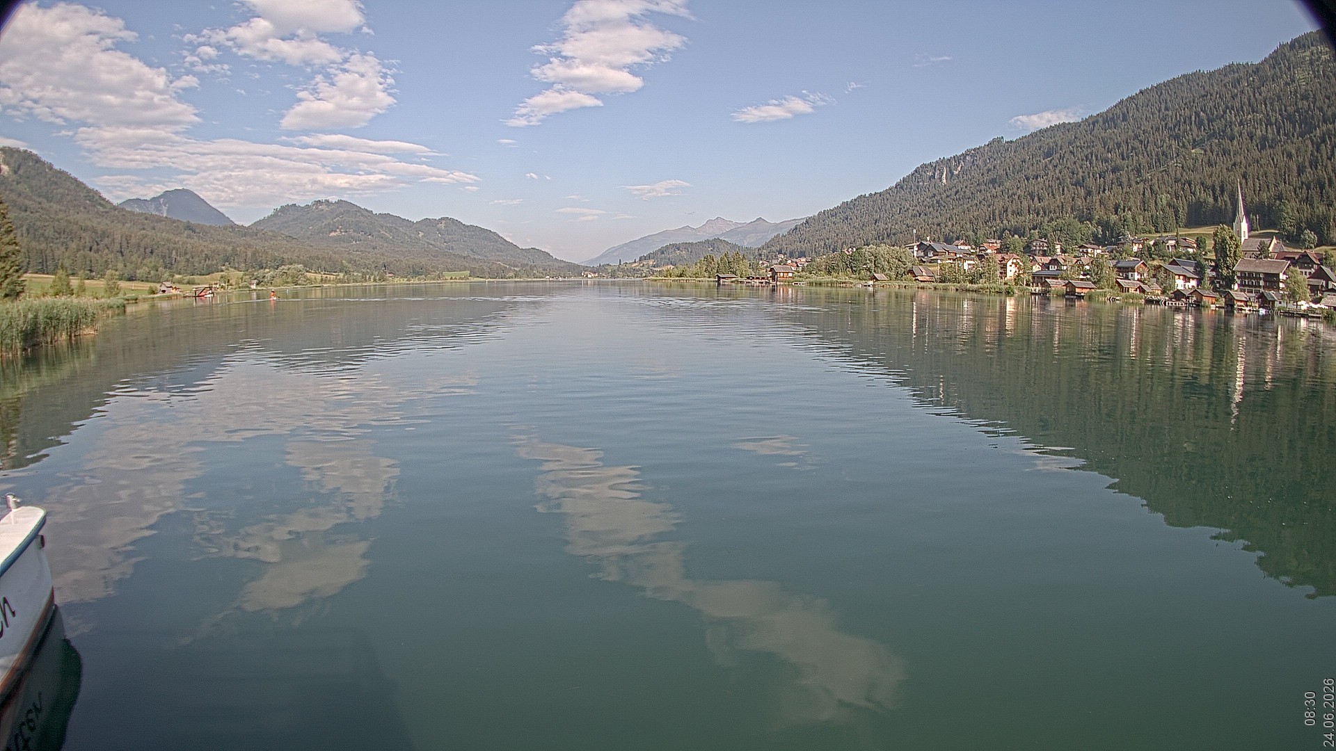 Archiv Foto Webcam Blick über den Weissensee in Kärnten