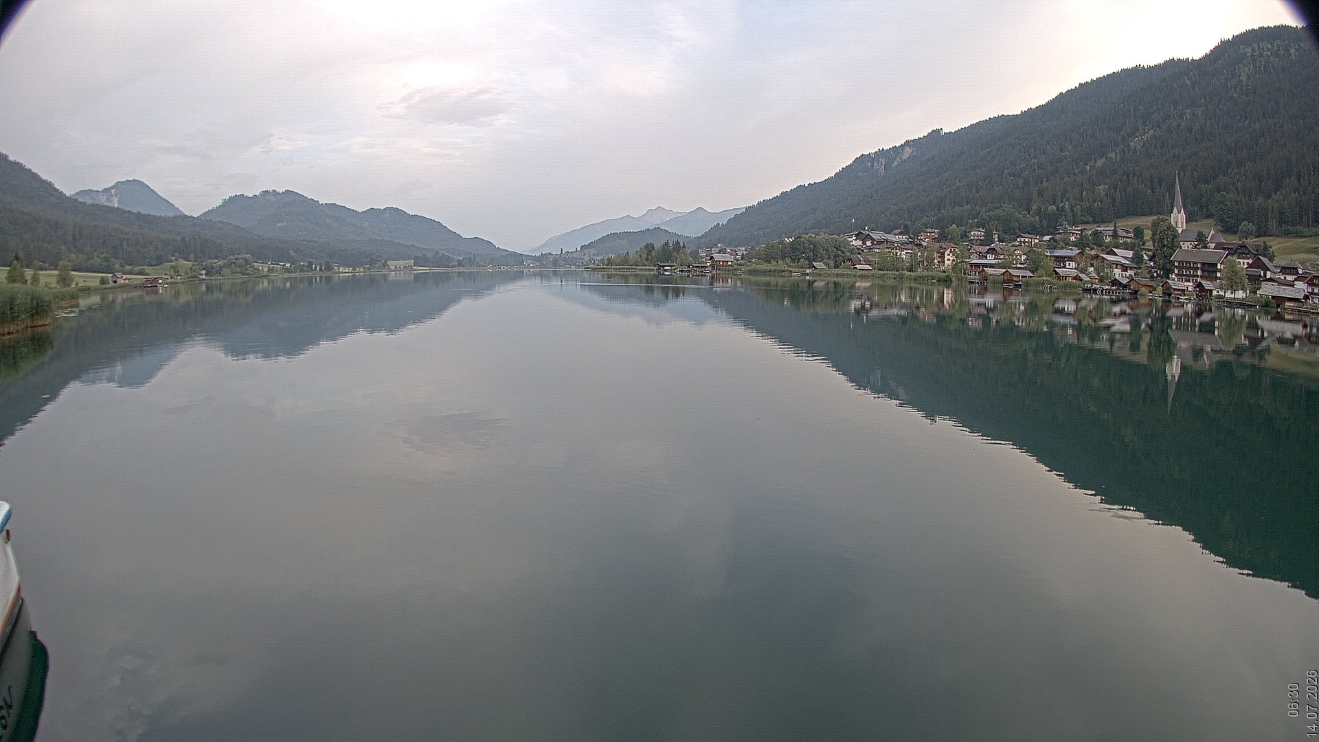 Archiv Foto Webcam Blick über den Weissensee in Kärnten