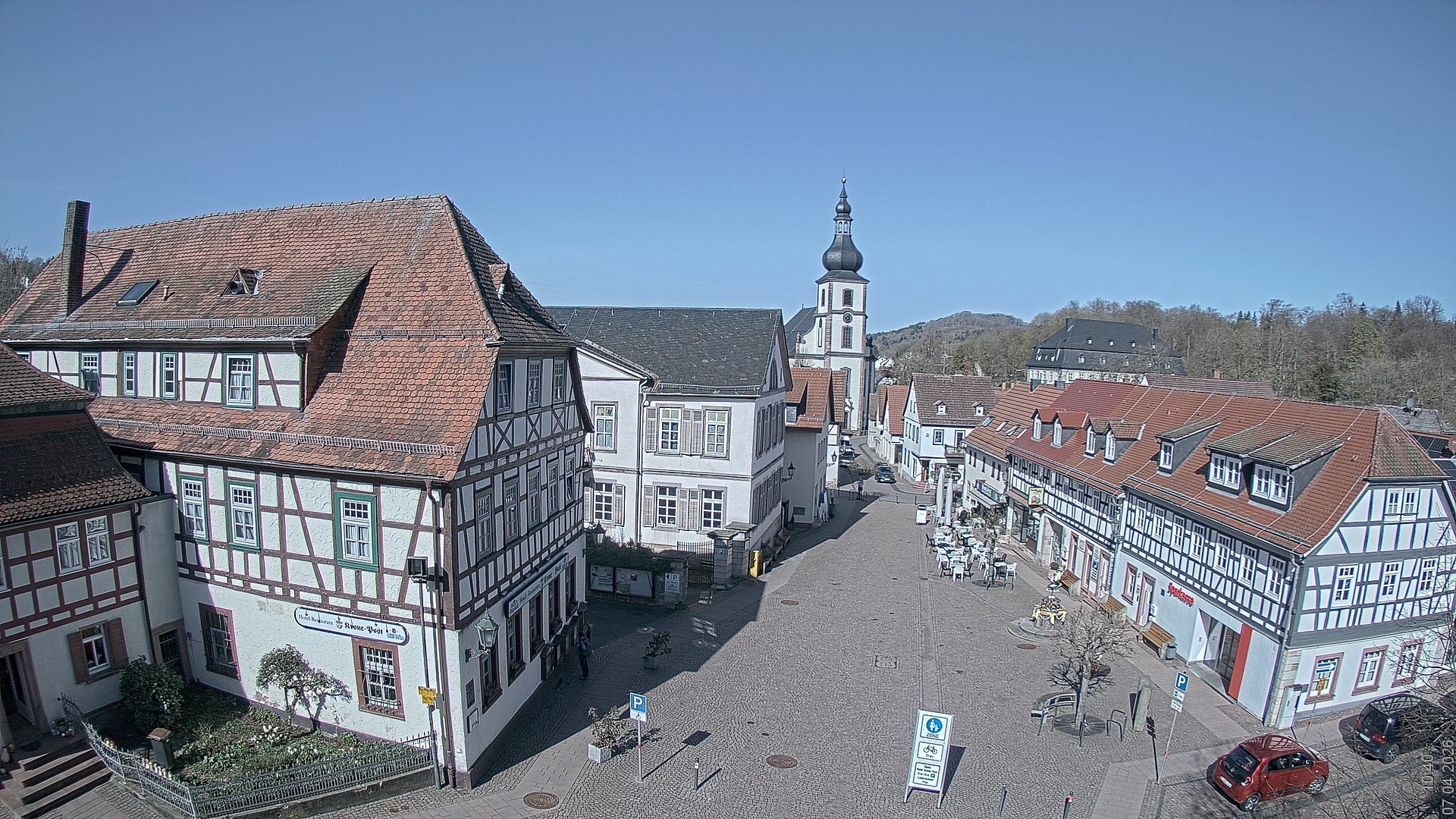 Archiv Foto Webcam Blick auf den Marktplatz von Gersfeld