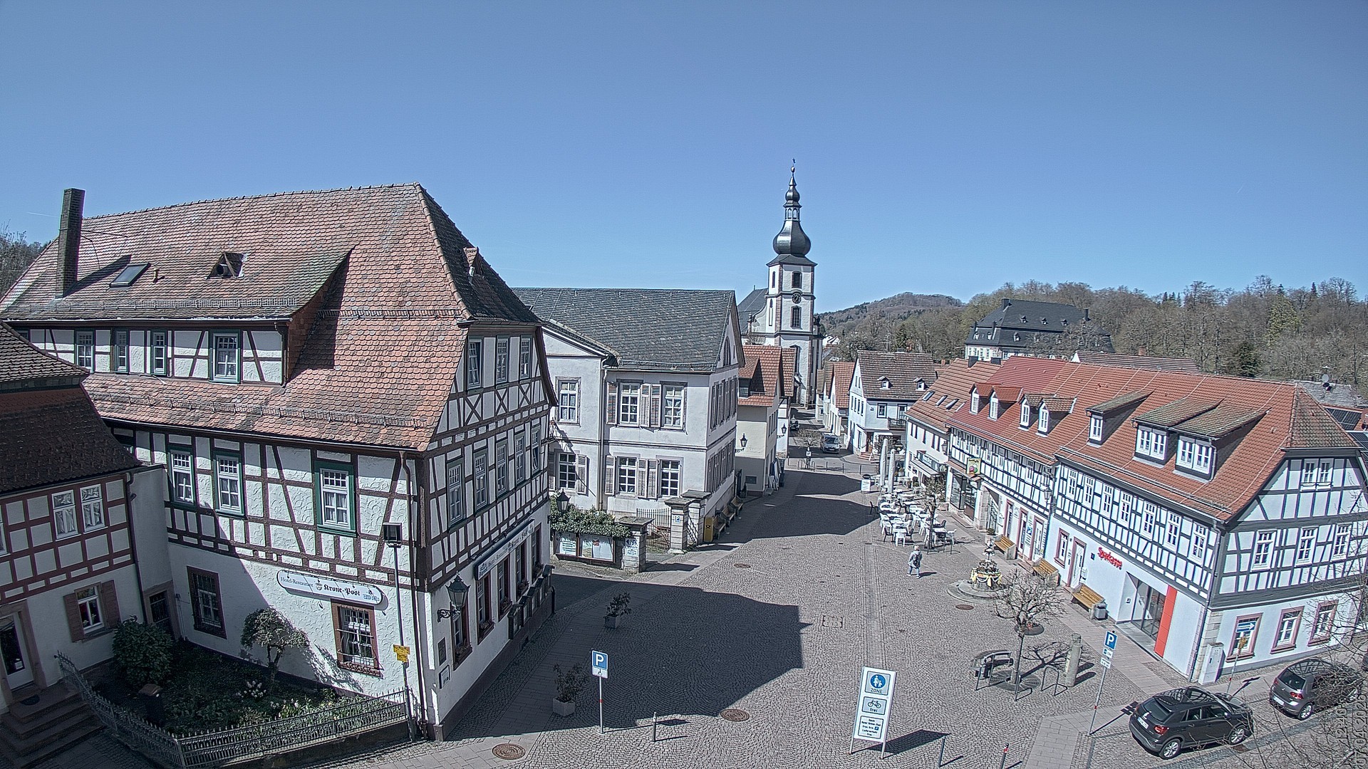 Archiv Foto Webcam Blick auf den Marktplatz von Gersfeld