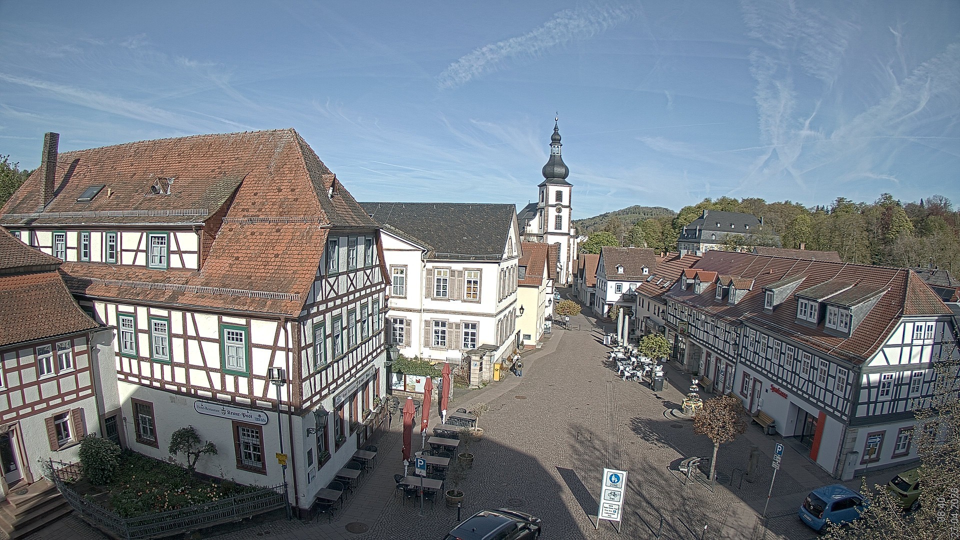 Archiv Foto Webcam Blick auf den Marktplatz von Gersfeld