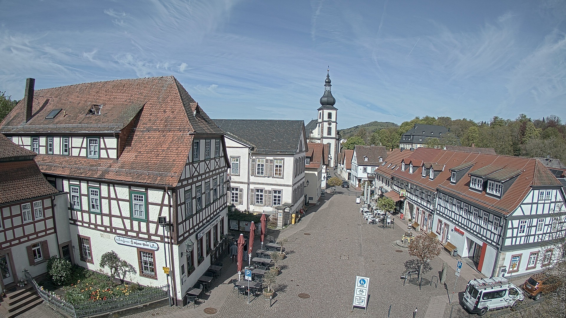 Archiv Foto Webcam Blick auf den Marktplatz von Gersfeld