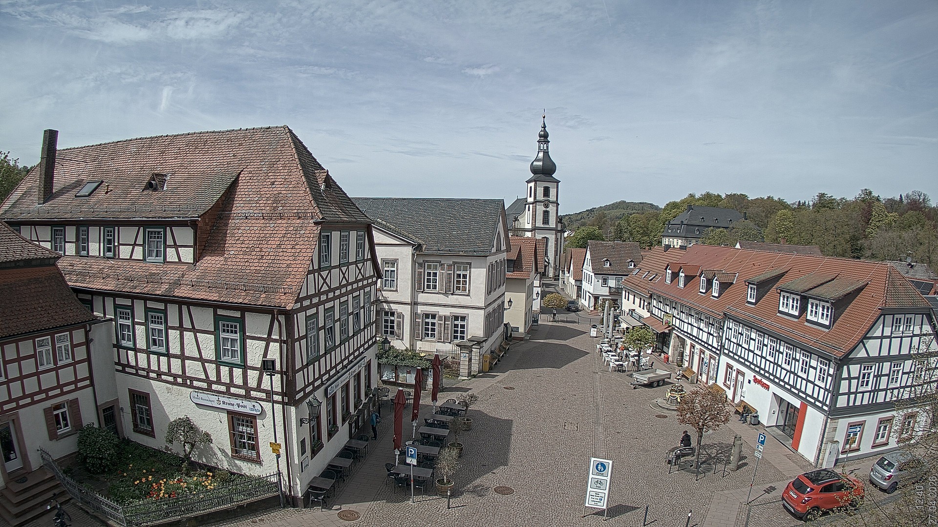 Archiv Foto Webcam Blick auf den Marktplatz von Gersfeld