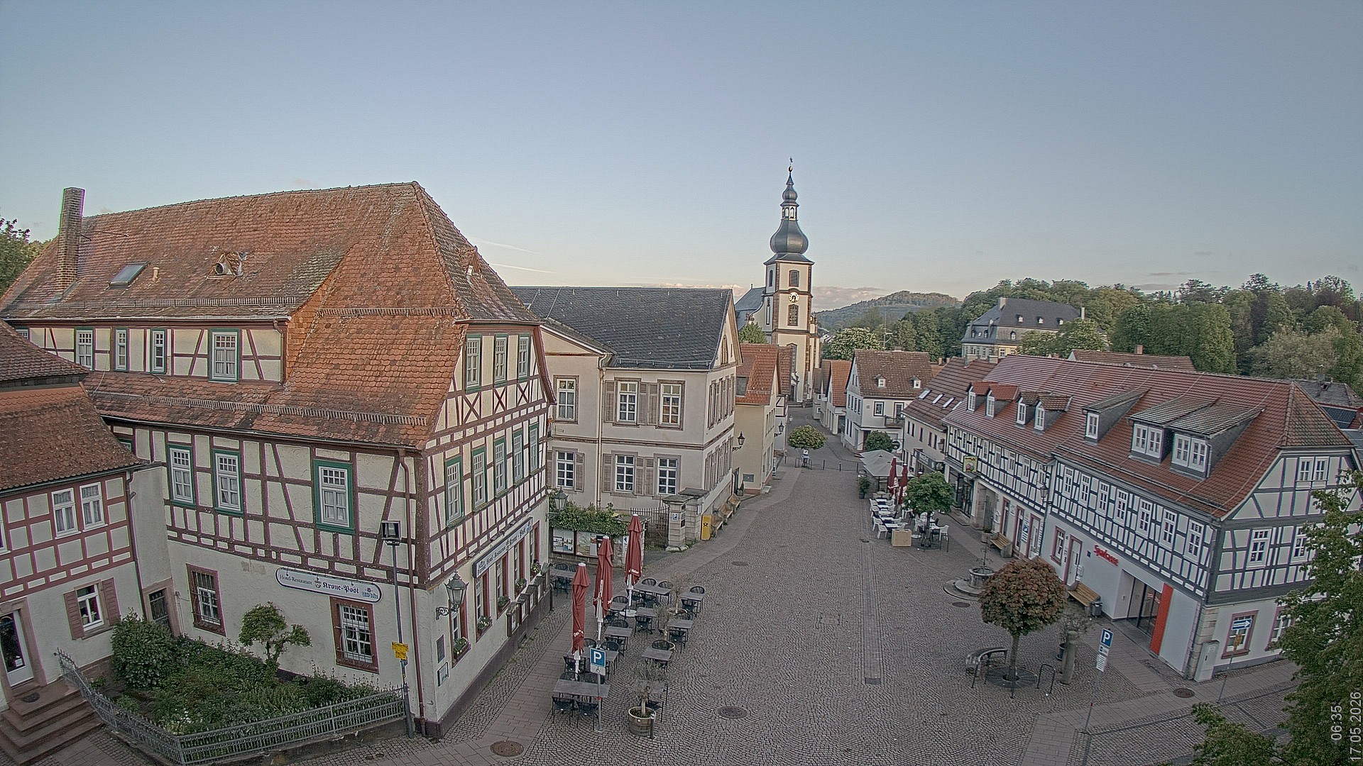 Archiv Foto Webcam Blick auf den Marktplatz von Gersfeld