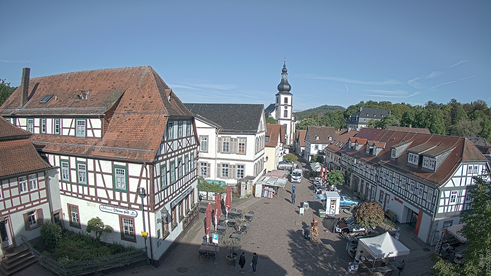 Archiv Foto Webcam Blick auf den Marktplatz von Gersfeld