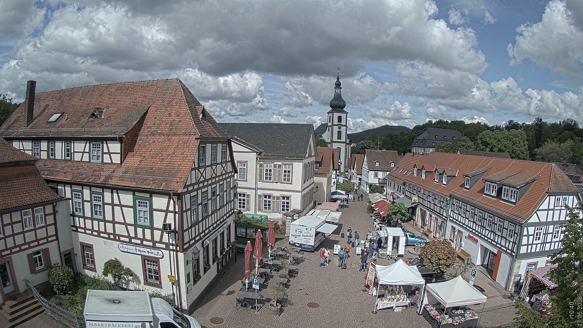 Archiv Foto Webcam Blick auf den Marktplatz von Gersfeld