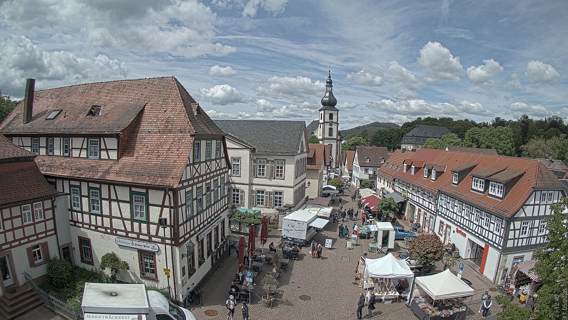 Archiv Foto Webcam Blick auf den Marktplatz von Gersfeld