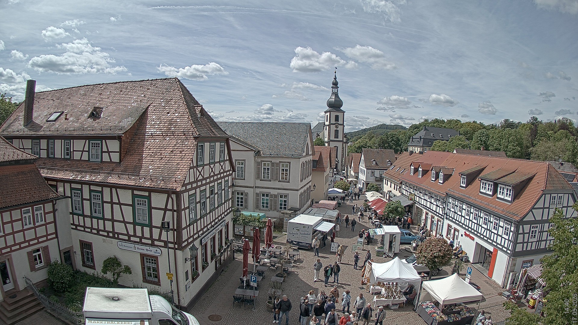 Archiv Foto Webcam Blick auf den Marktplatz von Gersfeld