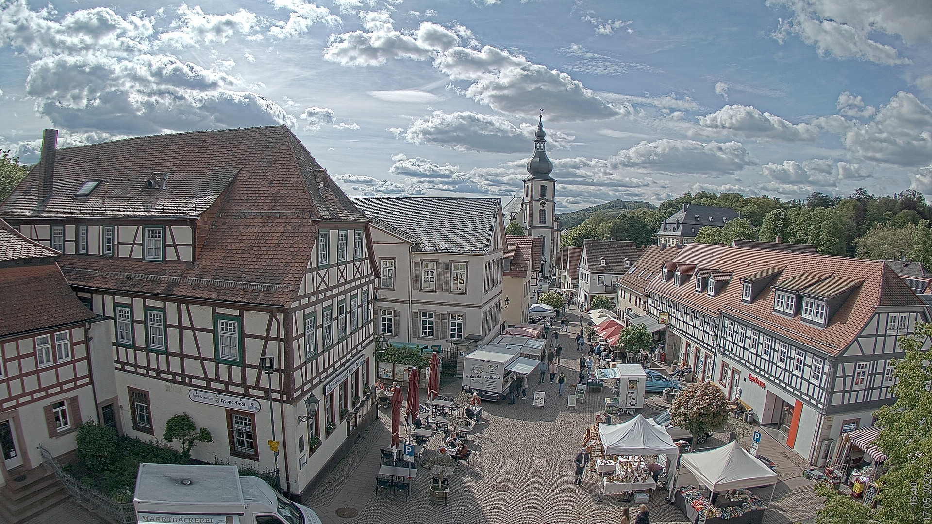 Archiv Foto Webcam Blick auf den Marktplatz von Gersfeld