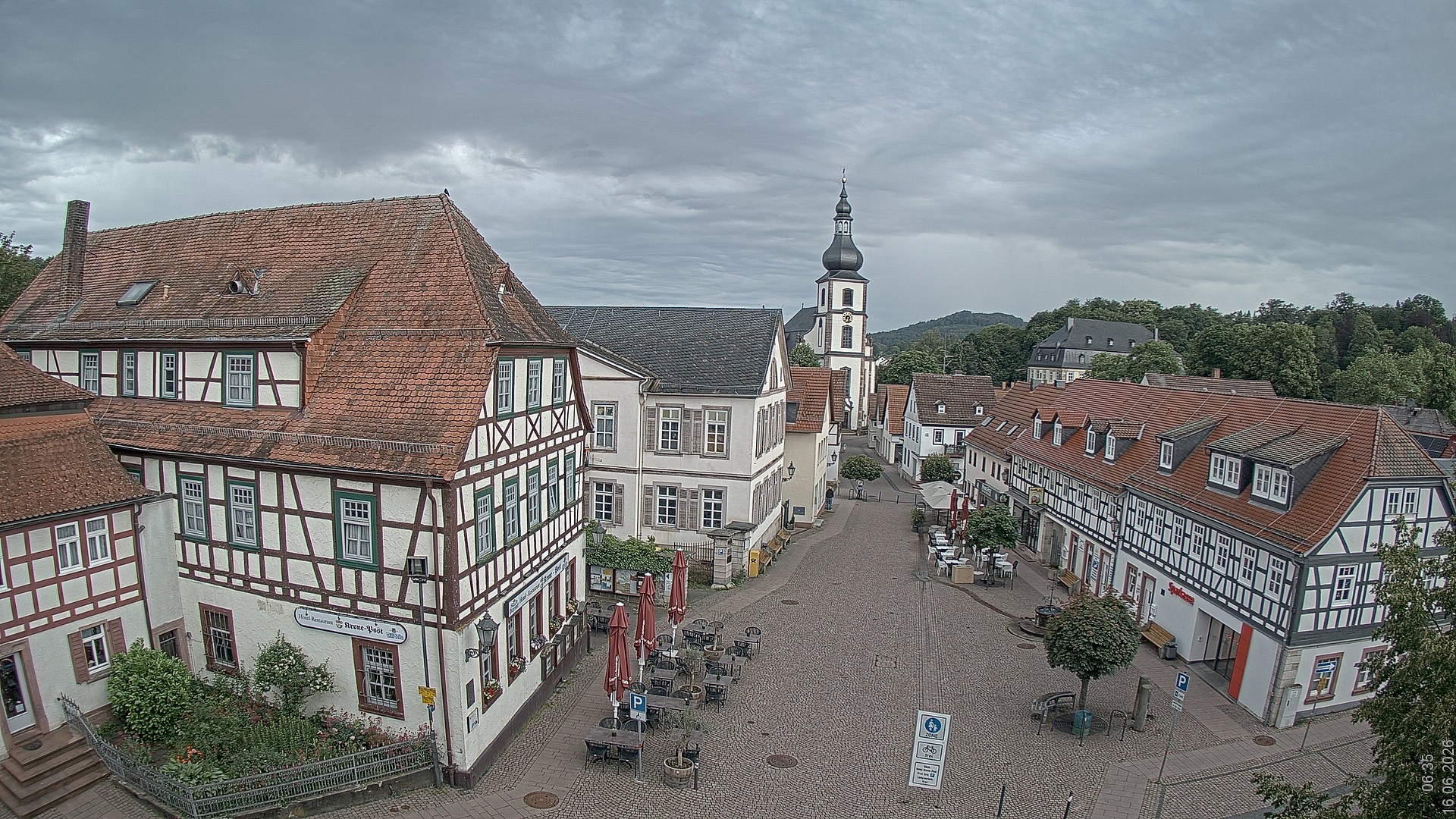 Archiv Foto Webcam Blick auf den Marktplatz von Gersfeld