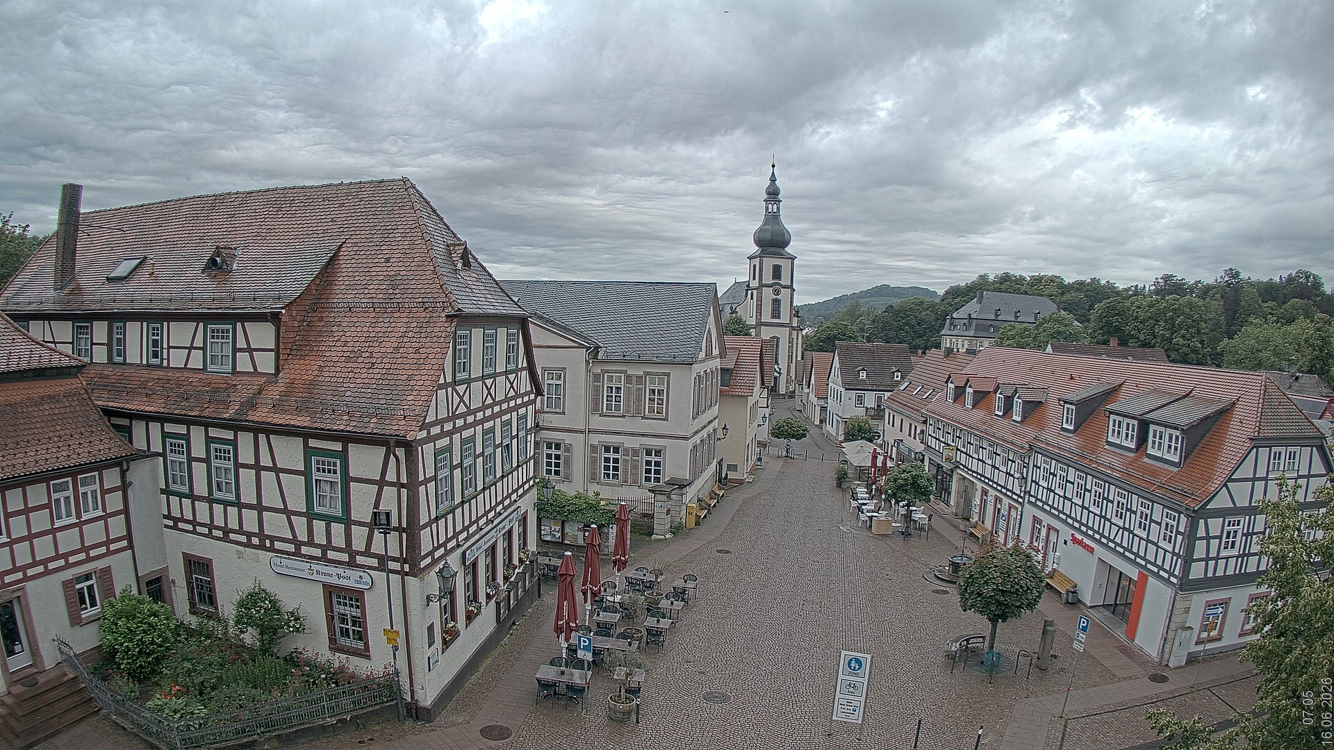 Archiv Foto Webcam Blick auf den Marktplatz von Gersfeld