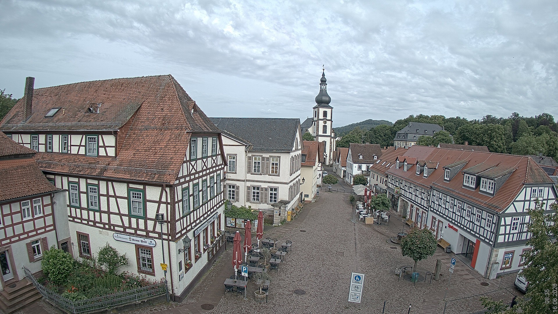Archiv Foto Webcam Blick auf den Marktplatz von Gersfeld