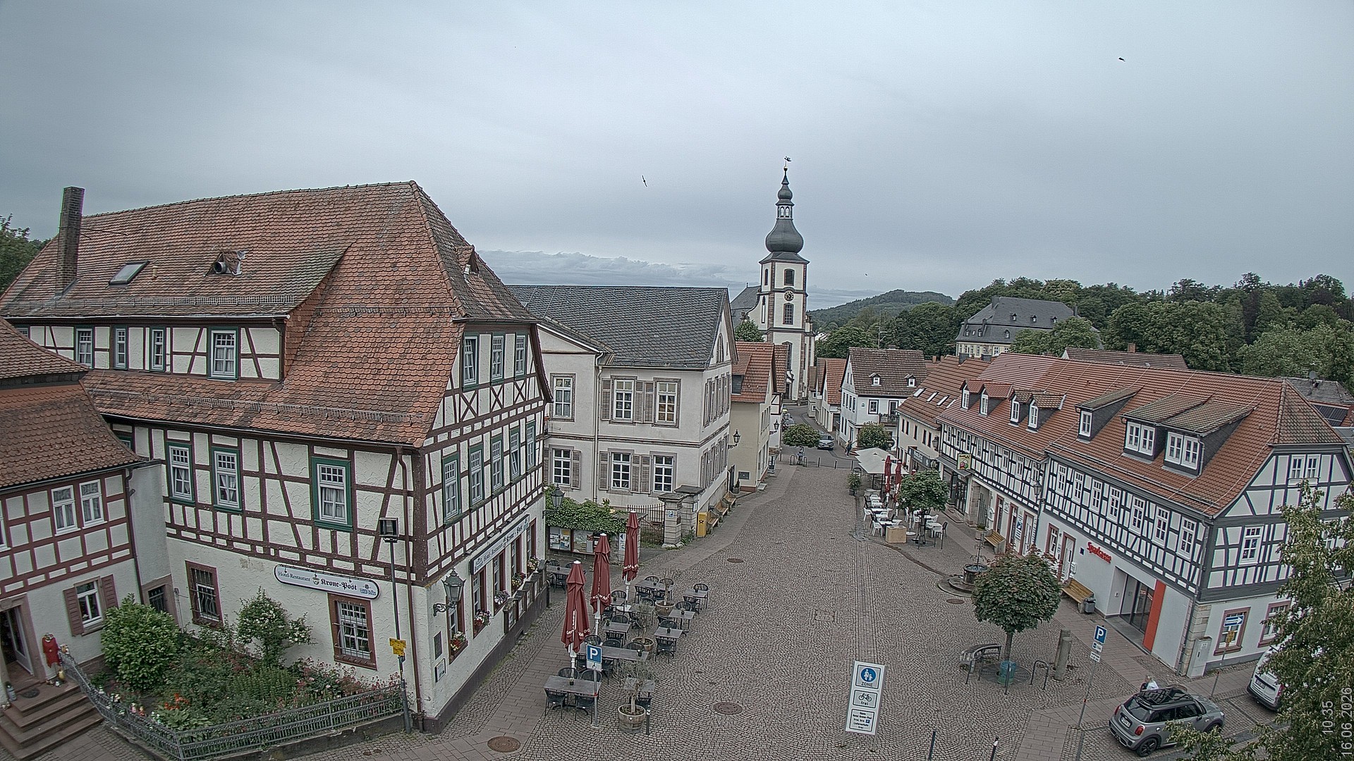 Archiv Foto Webcam Blick auf den Marktplatz von Gersfeld