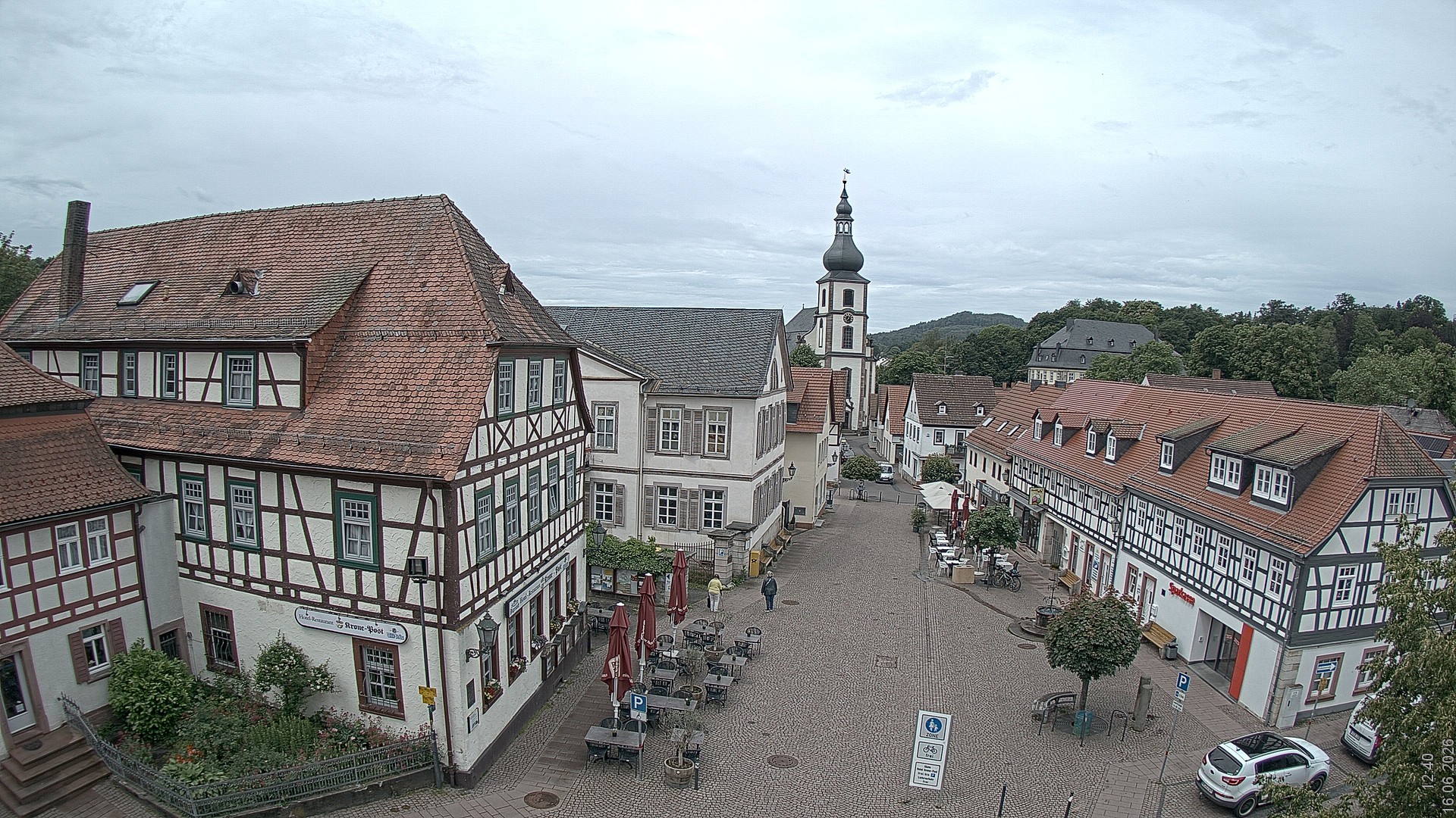 Archiv Foto Webcam Blick auf den Marktplatz von Gersfeld