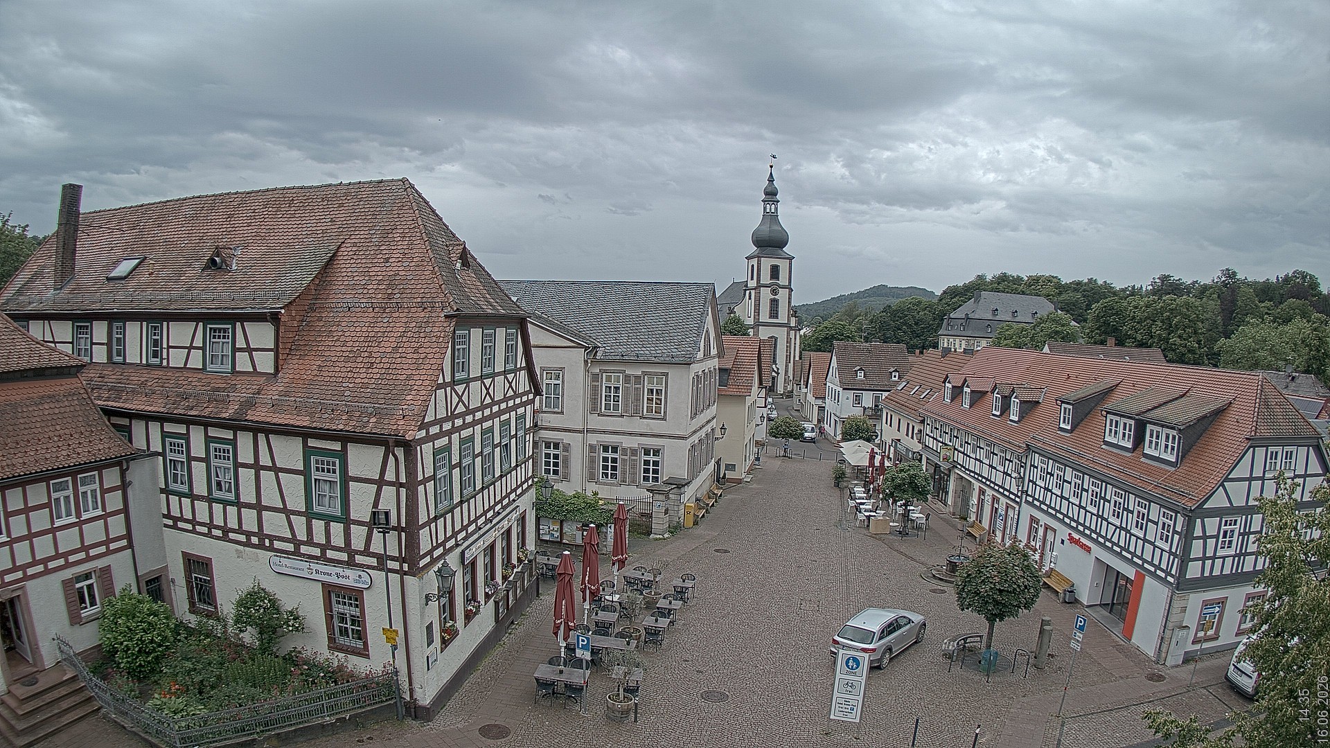 Archiv Foto Webcam Blick auf den Marktplatz von Gersfeld