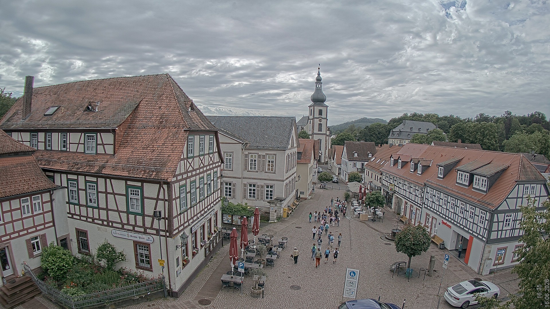 Archiv Foto Webcam Blick auf den Marktplatz von Gersfeld