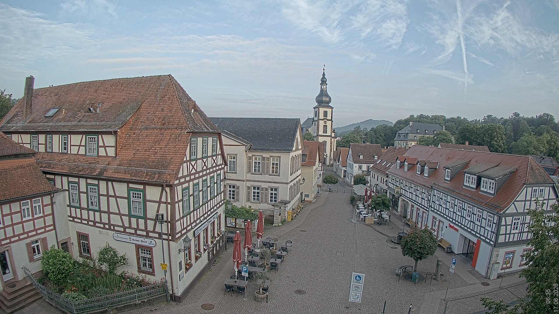 Archiv Foto Webcam Blick auf den Marktplatz von Gersfeld