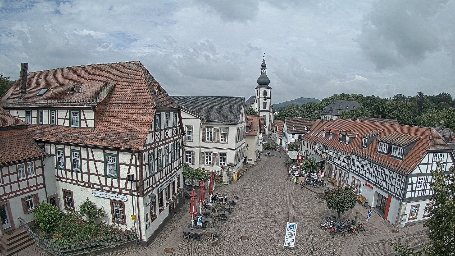 Archiv Foto Webcam Blick auf den Marktplatz von Gersfeld