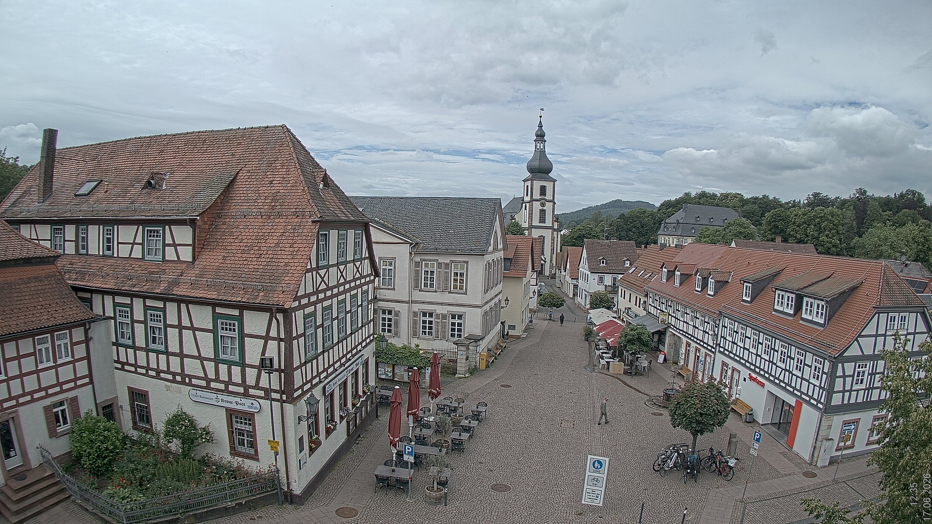 Archiv Foto Webcam Blick auf den Marktplatz von Gersfeld